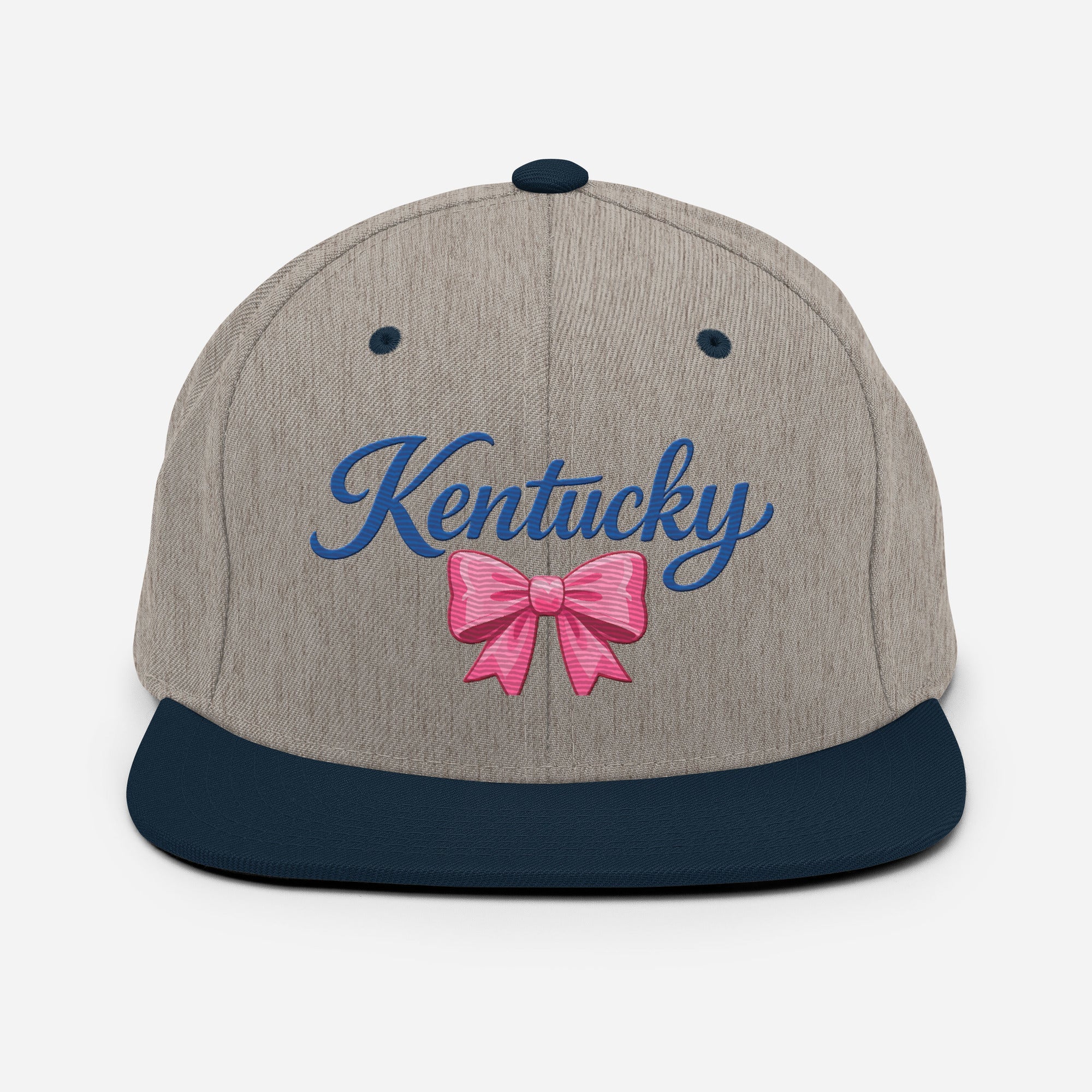 Kentucky Snapback Hat | Pink Bow Script Design | Classic Fit - Bluegrass Elite Apparel LLC