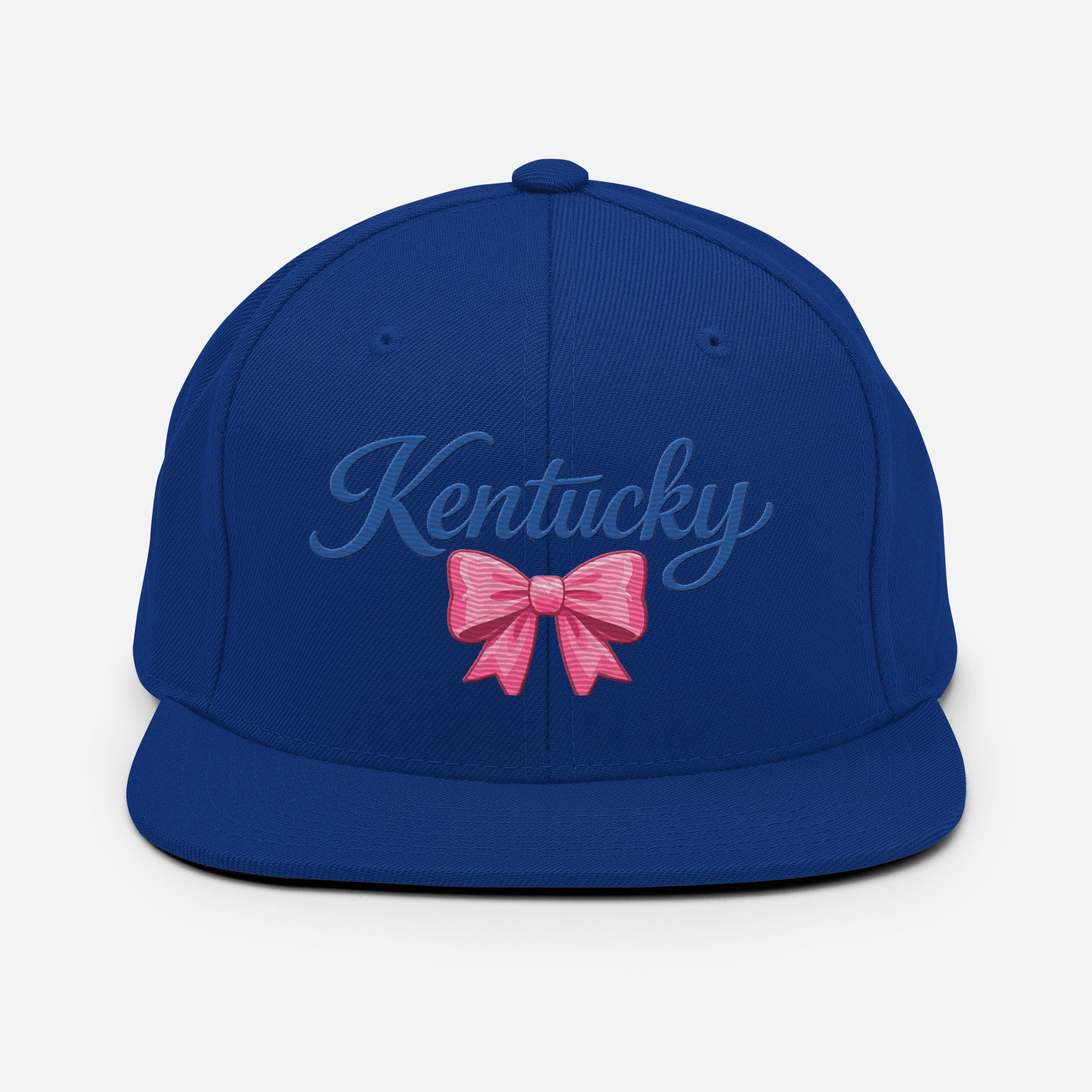 Kentucky Snapback Hat | Pink Bow Script Design | Classic Fit - Bluegrass Elite Apparel LLC