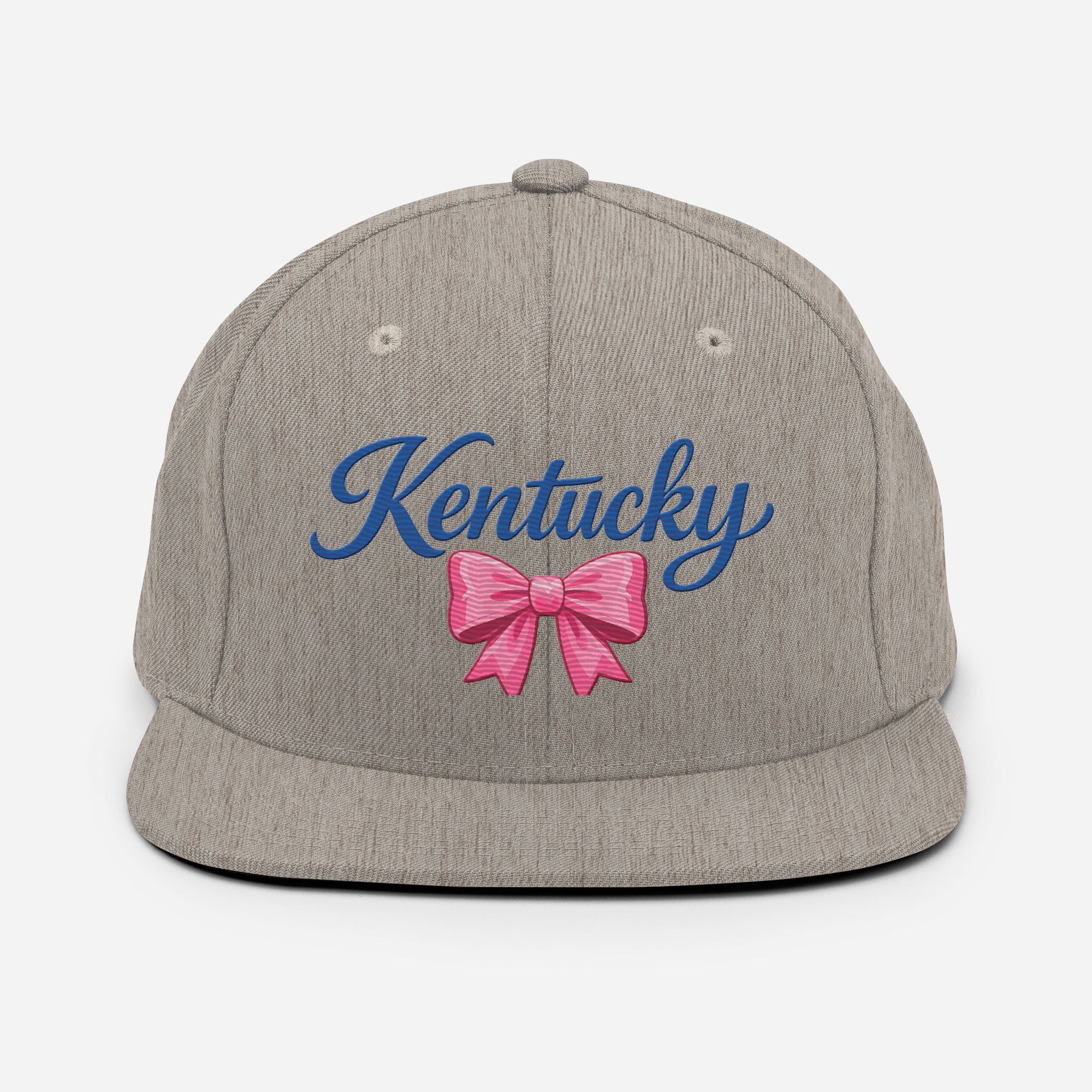 Kentucky Snapback Hat | Pink Bow Script Design | Classic Fit - Bluegrass Elite Apparel LLC