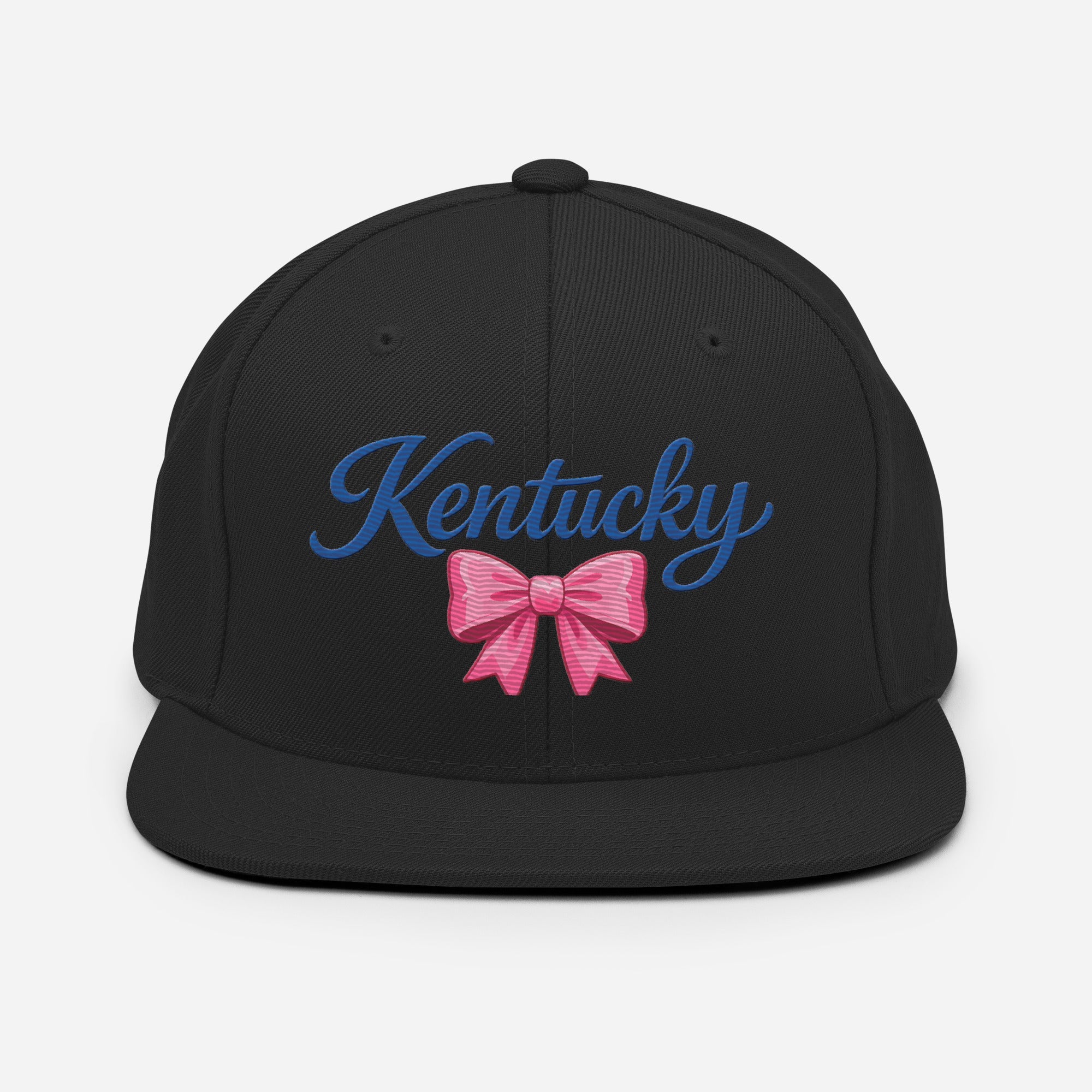 Kentucky Snapback Hat | Pink Bow Script Design | Classic Fit - Bluegrass Elite Apparel LLC
