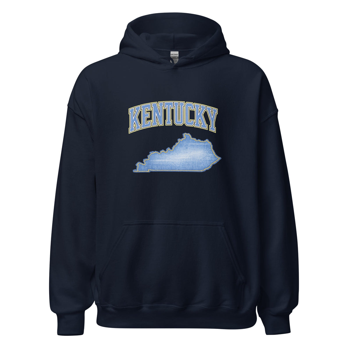 Kentucky State Hoodie | Denim Textured Design | Unisex Cotton Blend - Bluegrass Elite Apparel LLC