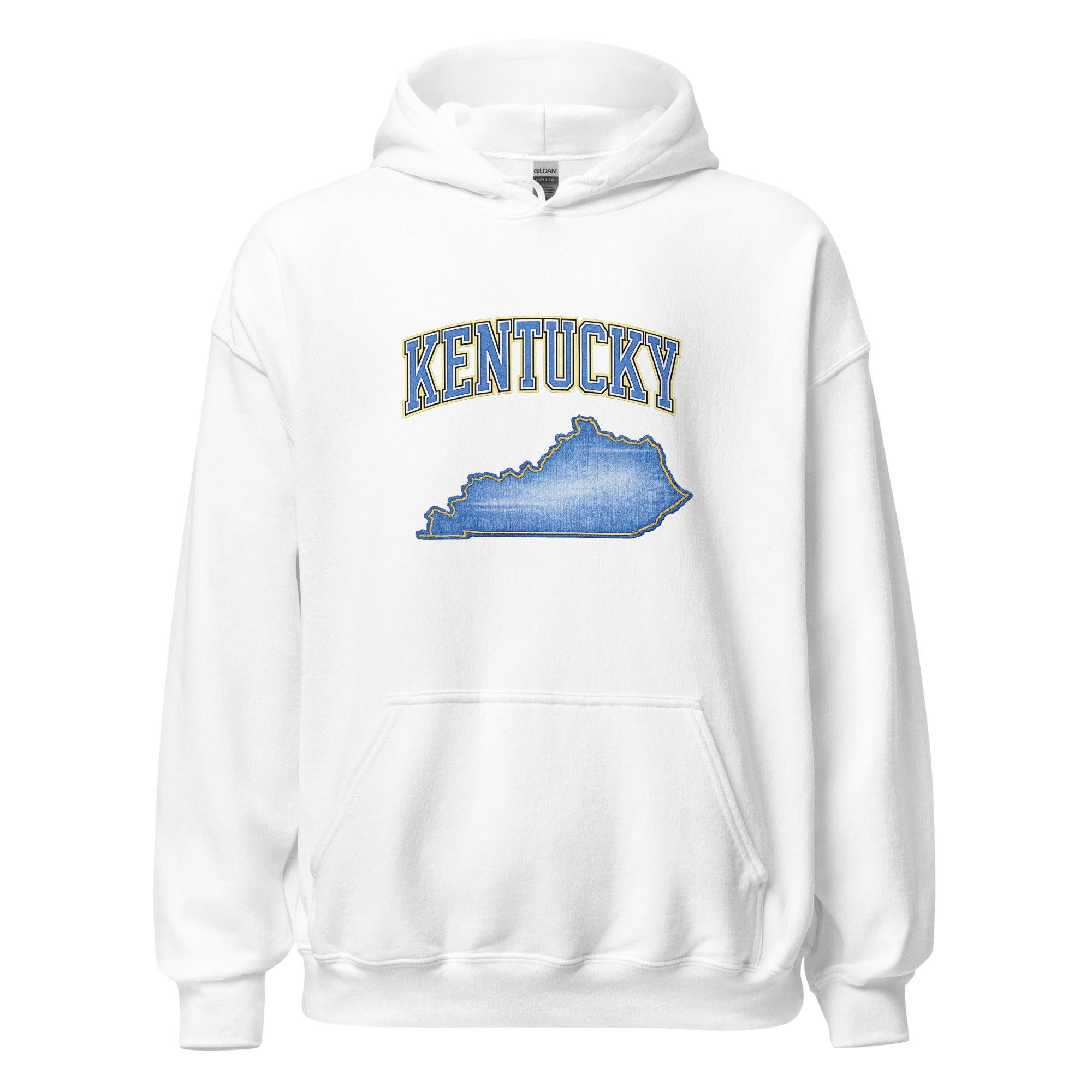 Kentucky State Hoodie | Denim Textured Design | Unisex Cotton Blend - Bluegrass Elite Apparel LLC
