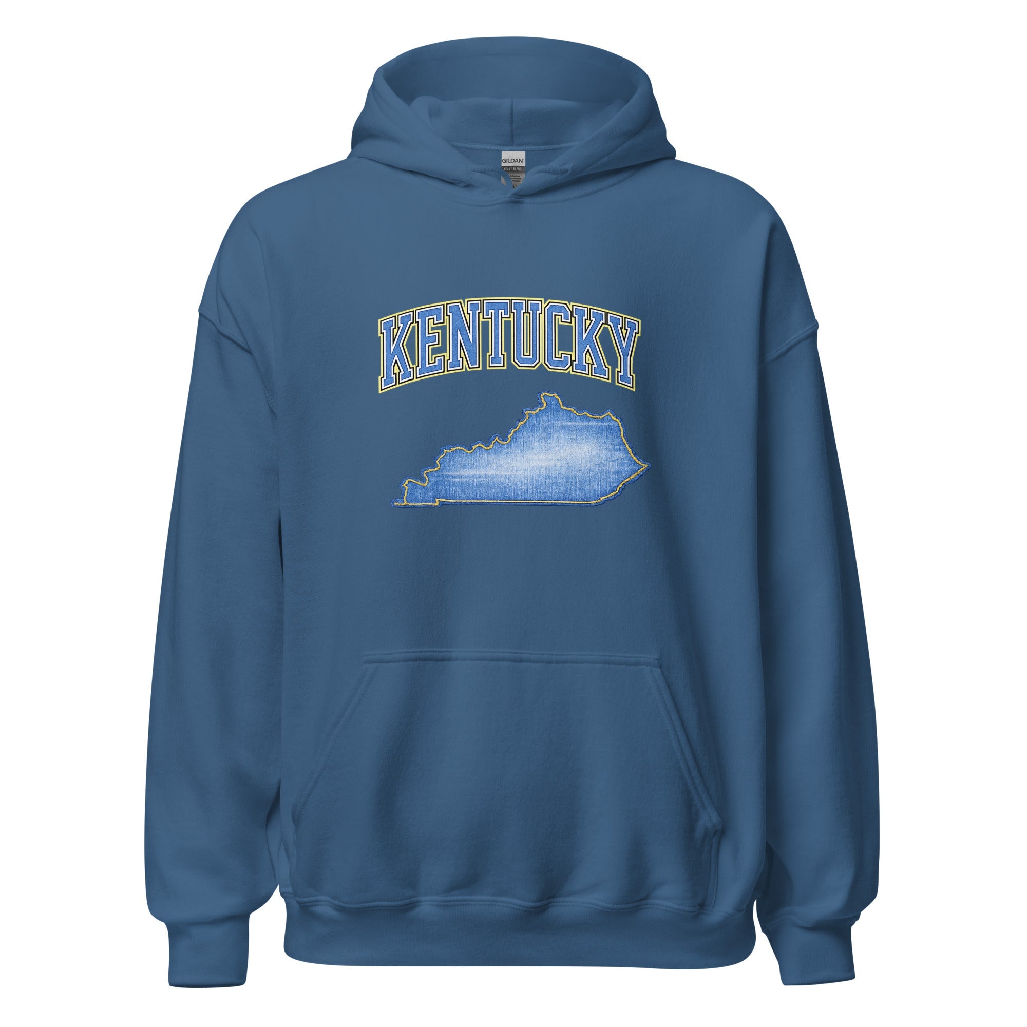 Kentucky State Hoodie | Denim Textured Design | Unisex Cotton Blend - Bluegrass Elite Apparel LLC