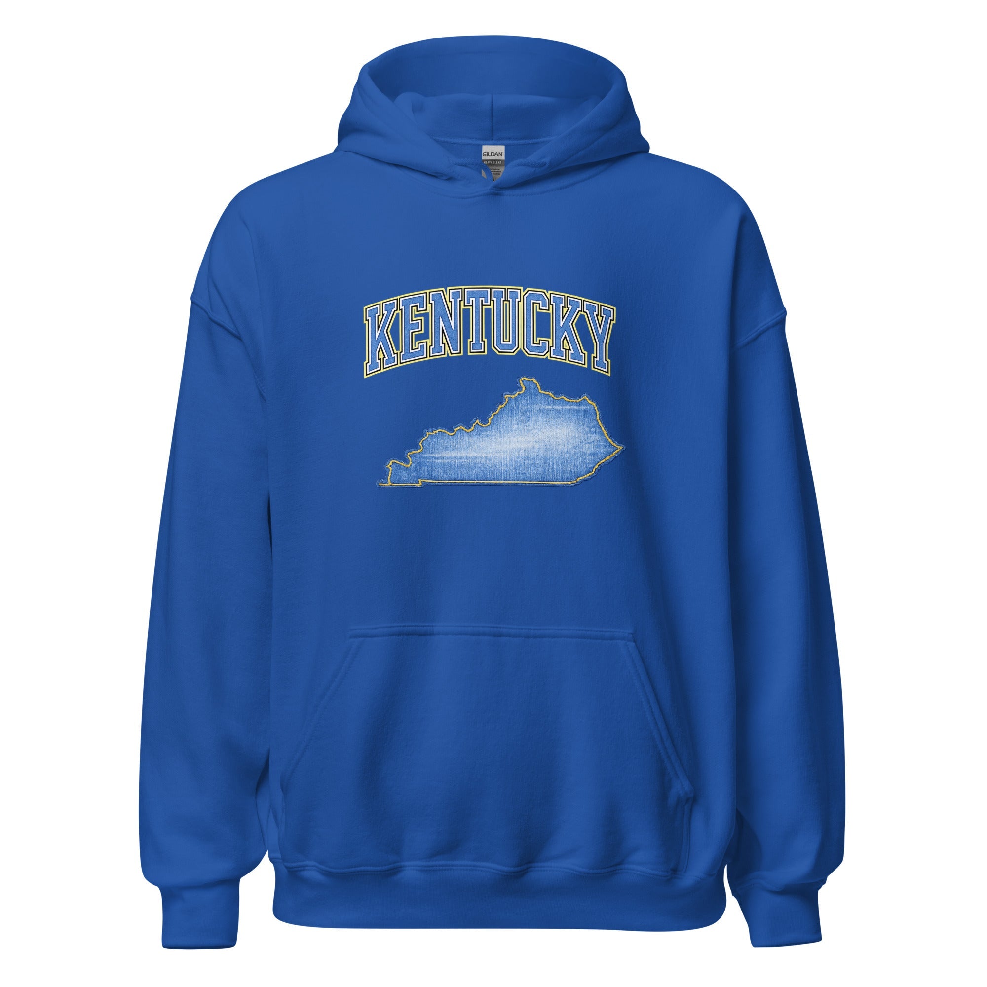 Kentucky State Hoodie | Denim Textured Design | Unisex Cotton Blend - Bluegrass Elite Apparel LLC