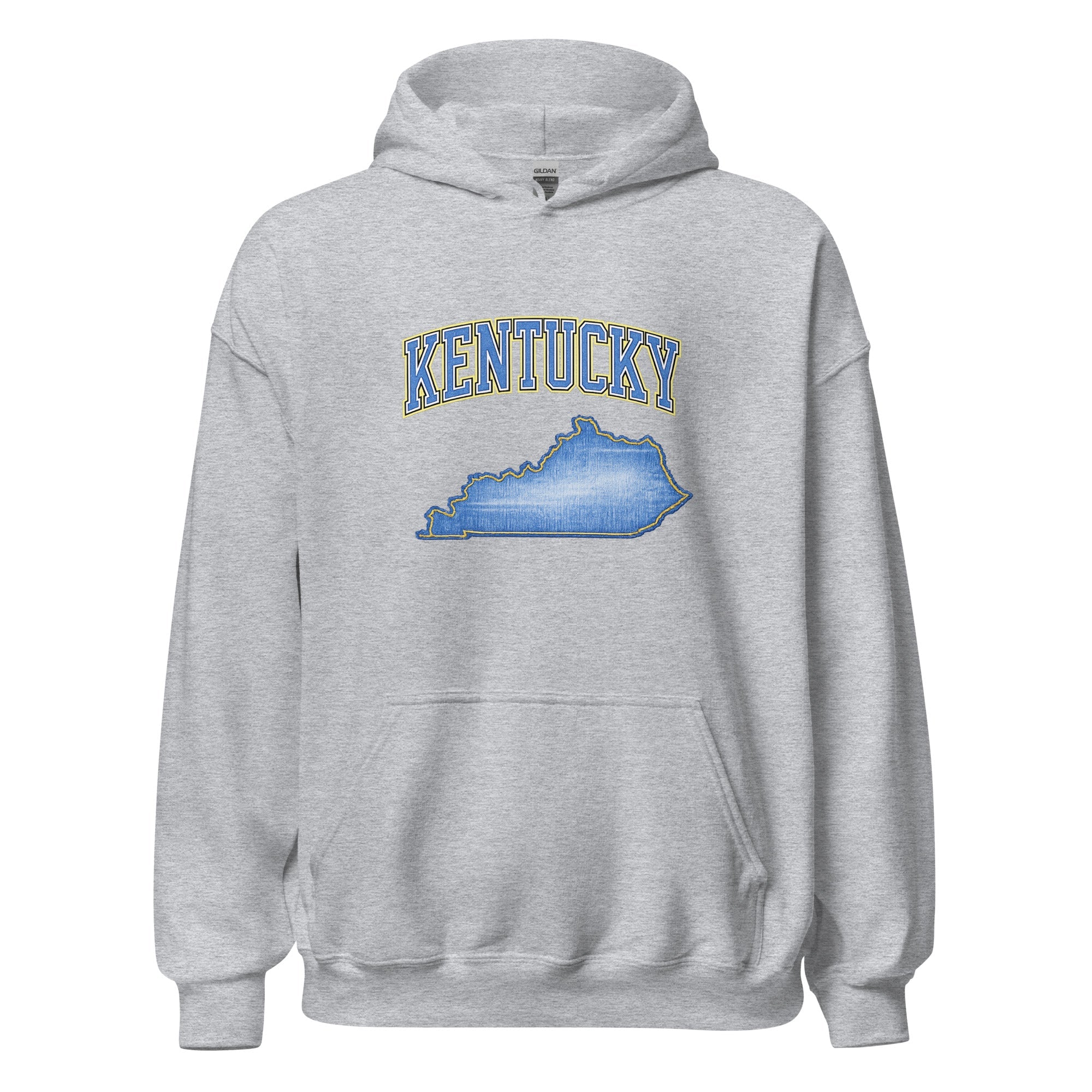Kentucky State Hoodie | Denim Textured Design | Unisex Cotton Blend - Bluegrass Elite Apparel LLC