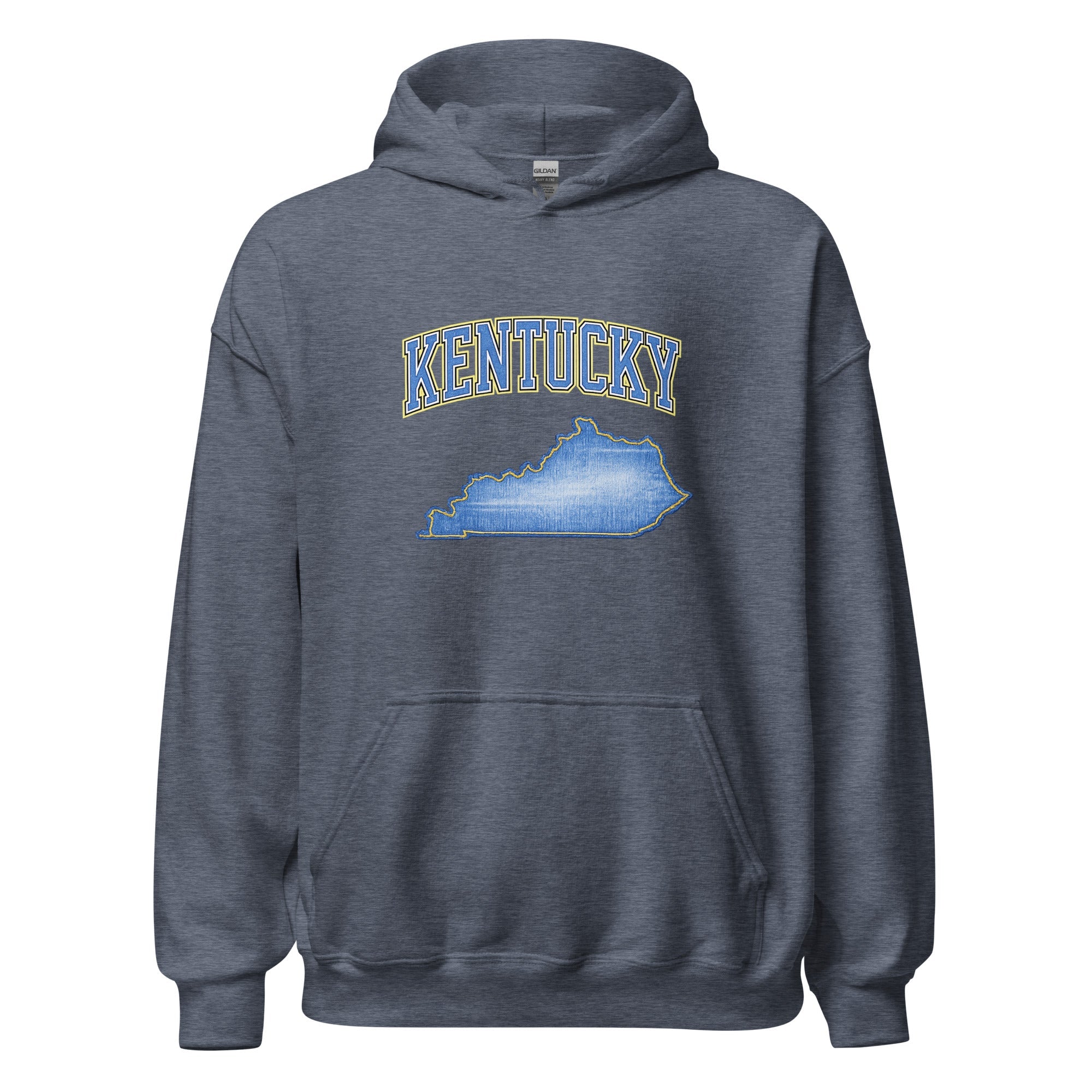 Kentucky State Hoodie | Denim Textured Design | Unisex Cotton Blend - Bluegrass Elite Apparel LLC