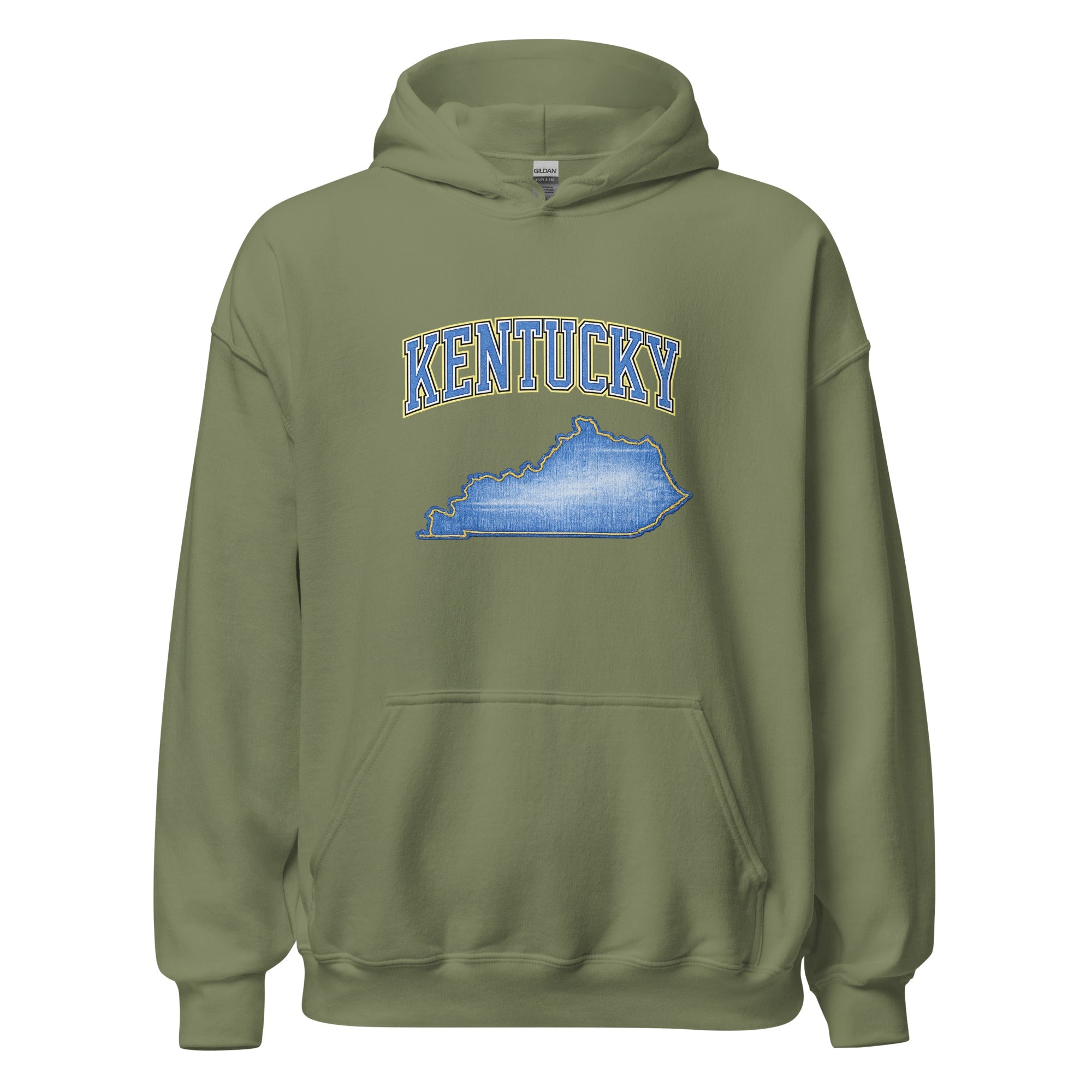 Kentucky State Hoodie | Denim Textured Design | Unisex Cotton Blend - Bluegrass Elite Apparel LLC