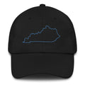 Kentucky State Outline Dad Hat | Minimalist Embroidered Cap | Low - Profile Fit - Bluegrass Elite Apparel LLC