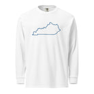 Kentucky State Outline Heavyweight Long Sleeve Shirt | Garment - Dyed Comfort | Unisex - Bluegrass Elite Apparel LLC