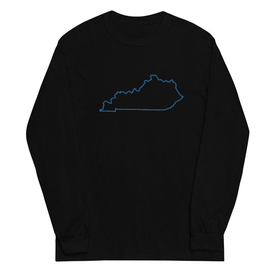 Kentucky State Outline Long Sleeve Shirt | Minimalist Design | Classic Cotton - Bluegrass Elite Apparel LLC