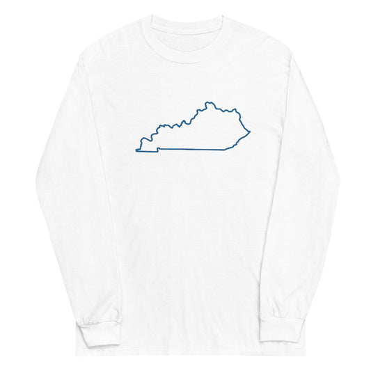 Kentucky State Outline Long Sleeve Shirt | Minimalist Design | Classic Cotton - Bluegrass Elite Apparel LLC