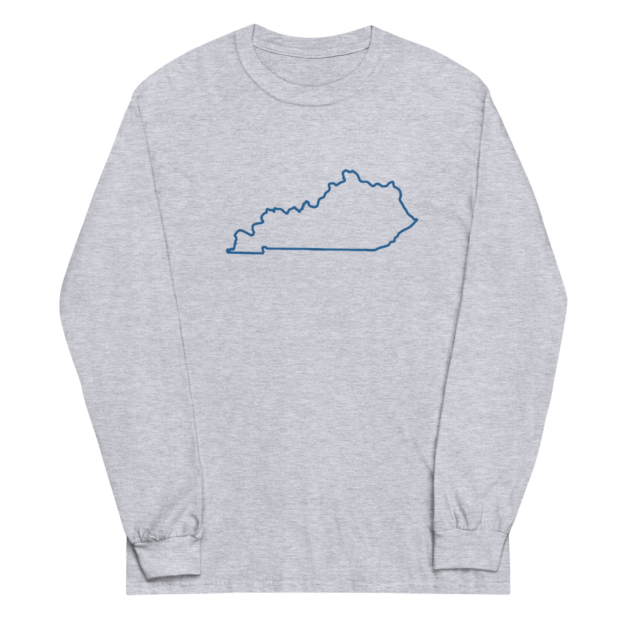 Kentucky State Outline Long Sleeve Shirt | Minimalist Design | Classic Cotton - Bluegrass Elite Apparel LLC
