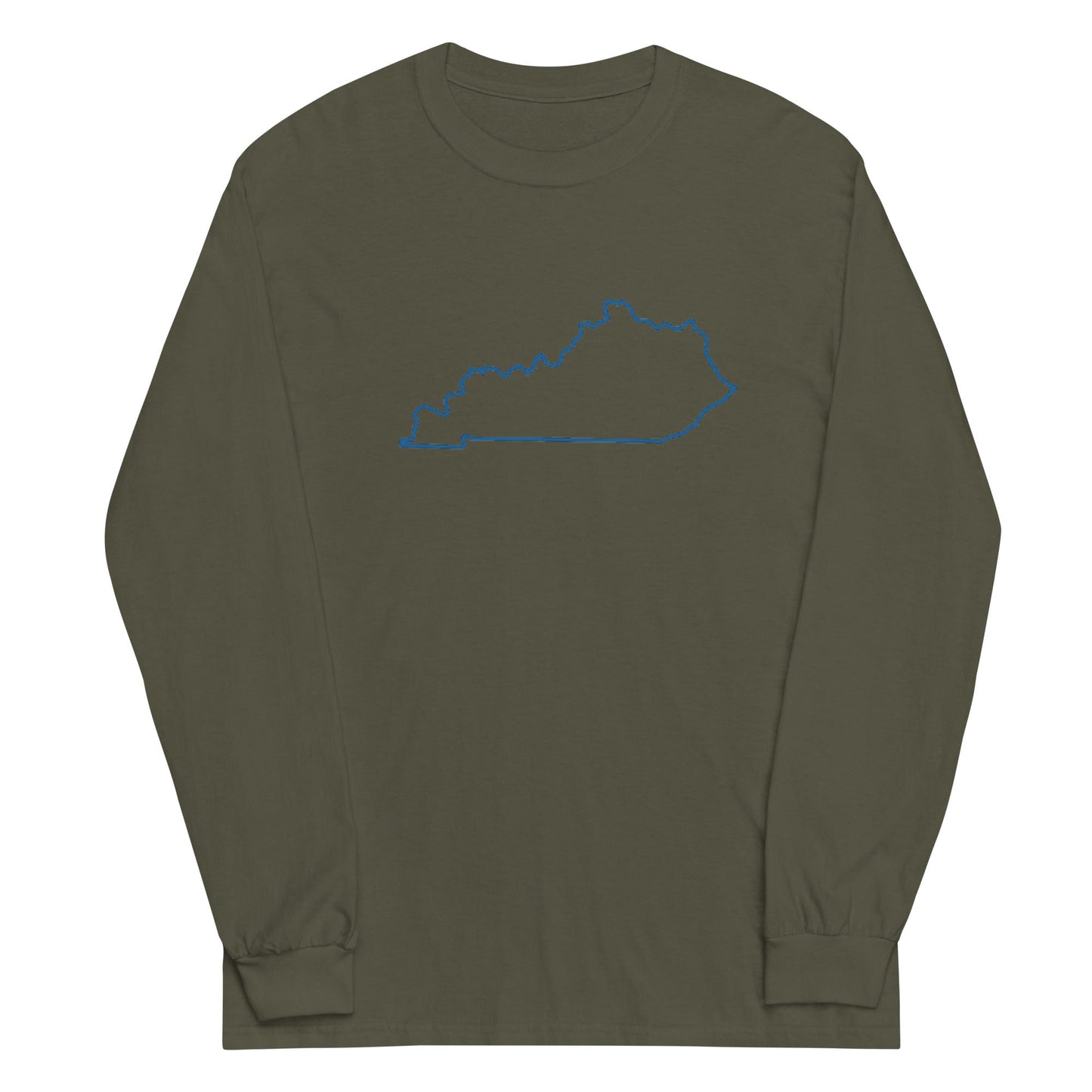 Kentucky State Outline Long Sleeve Shirt | Minimalist Design | Classic Cotton - Bluegrass Elite Apparel LLC