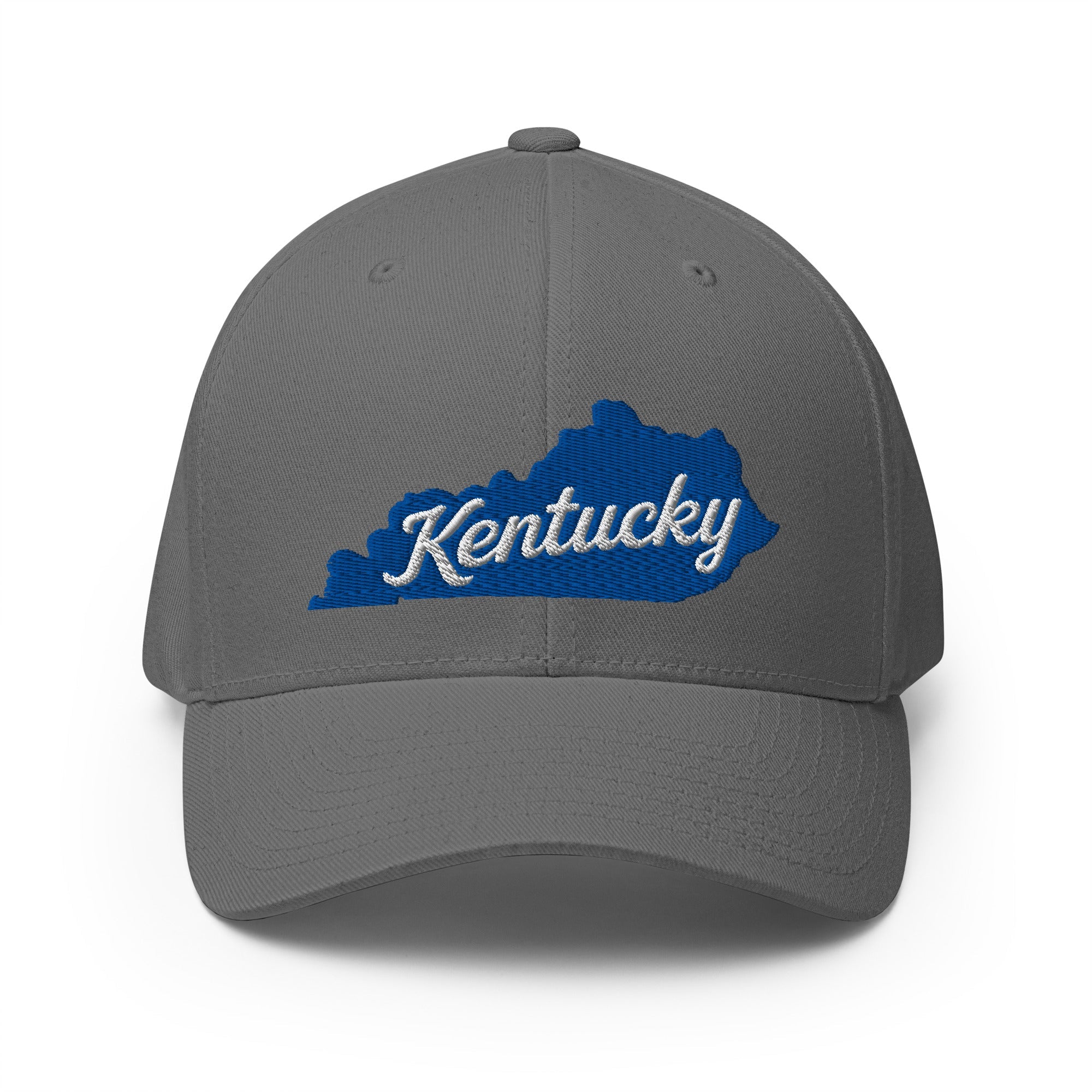 Kentucky State Outline Script Embroidered Stretch - Fit Cap - Bluegrass Elite Apparel LLC