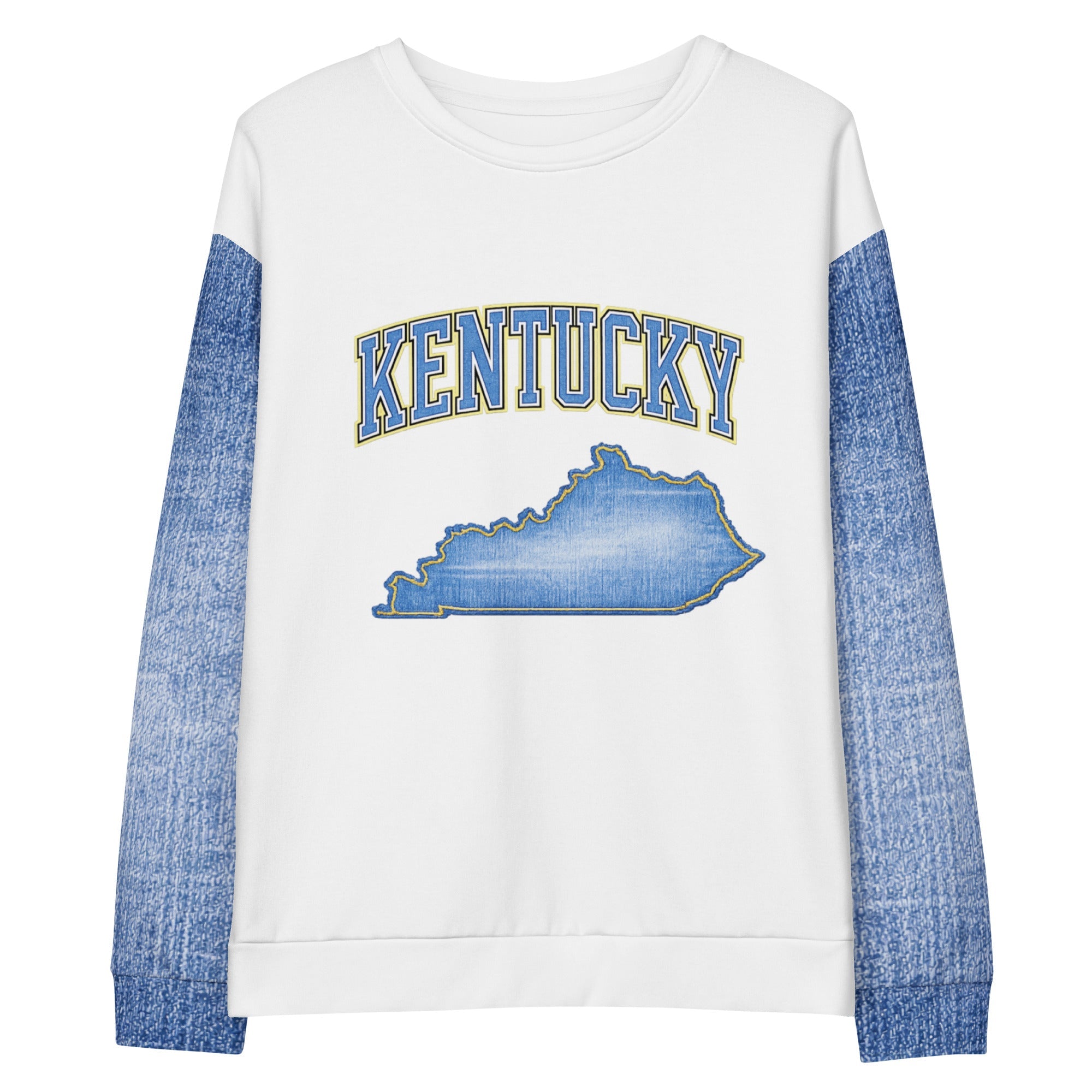 Kentucky State Sweatshirt | Denim Textured Design | Unisex Cotton - Bluegrass Elite Apparel LLC