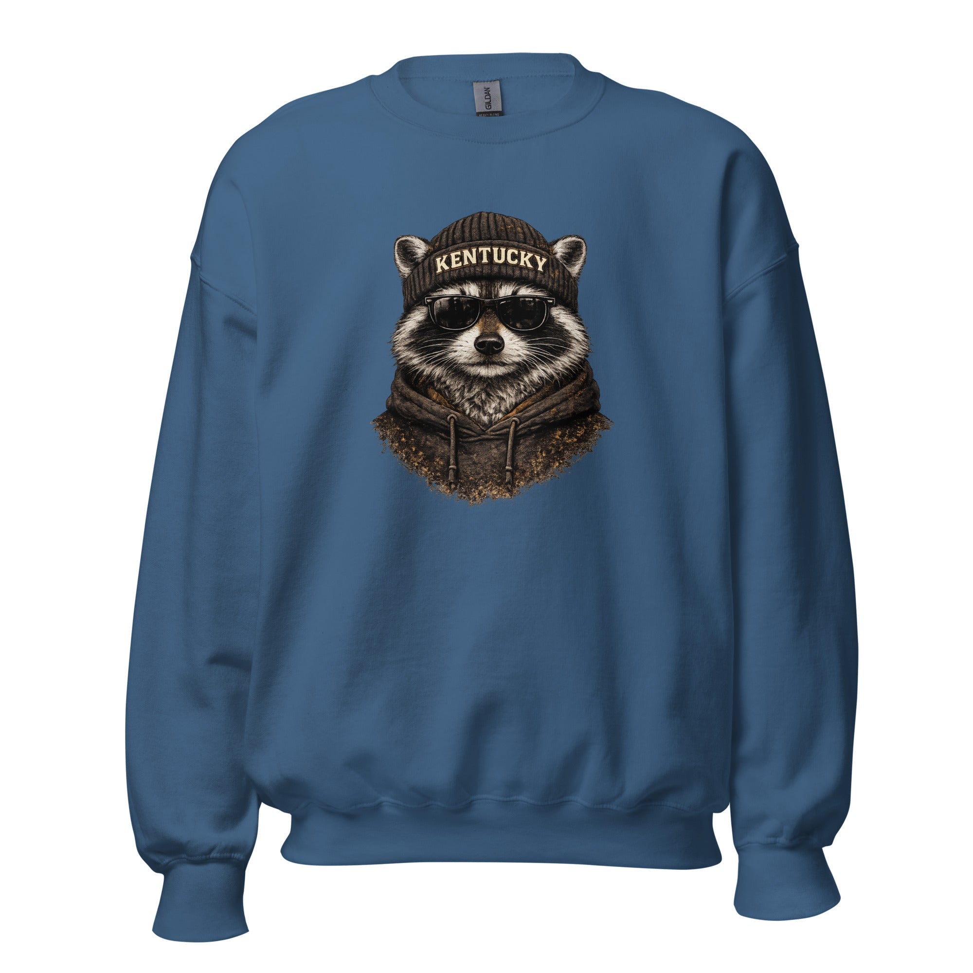 Kentucky Streetwear Sweatshirt | Urban Raccoon Design | Classic Fit - Bluegrass Elite Apparel LLC