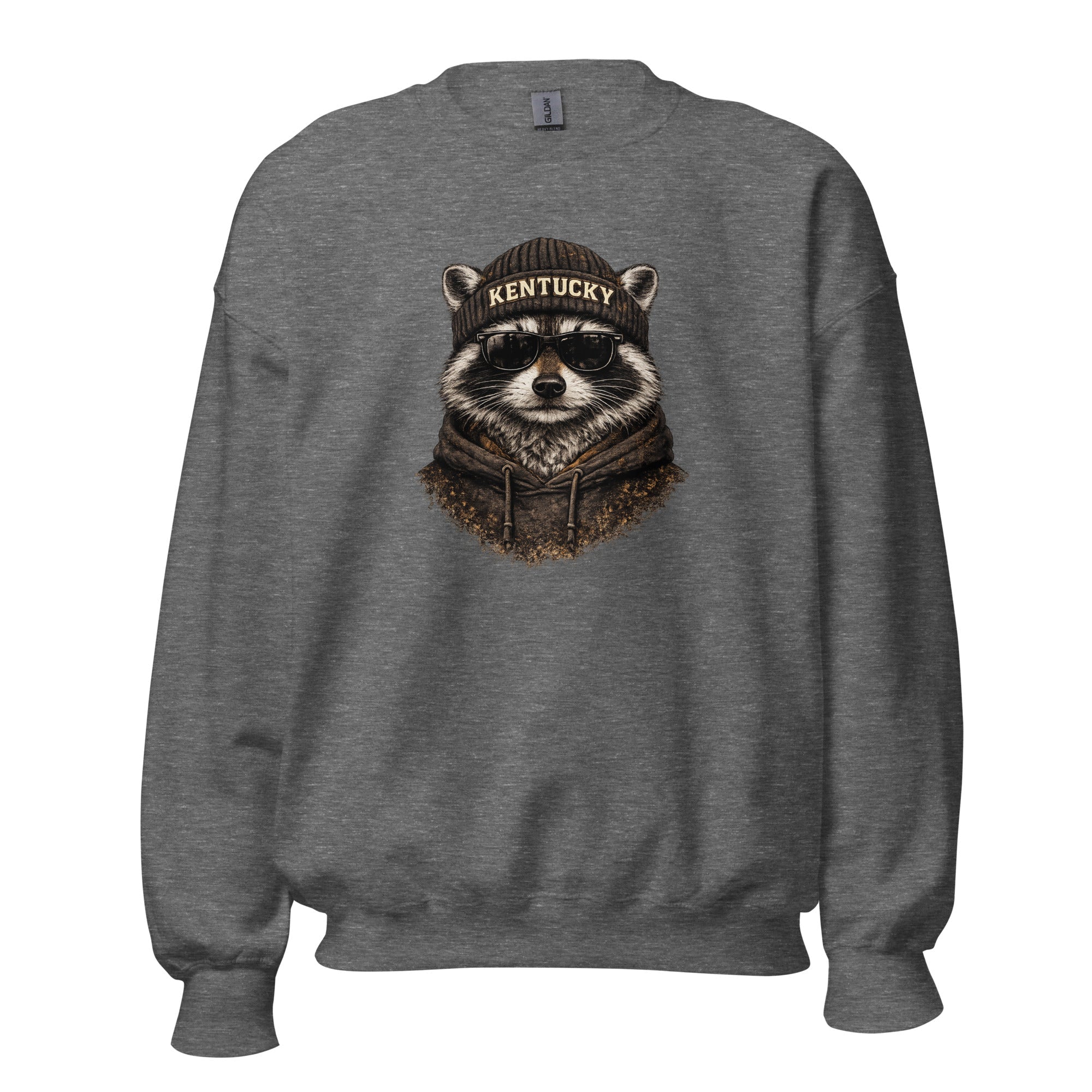 Kentucky Streetwear Sweatshirt | Urban Raccoon Design | Classic Fit - Bluegrass Elite Apparel LLC