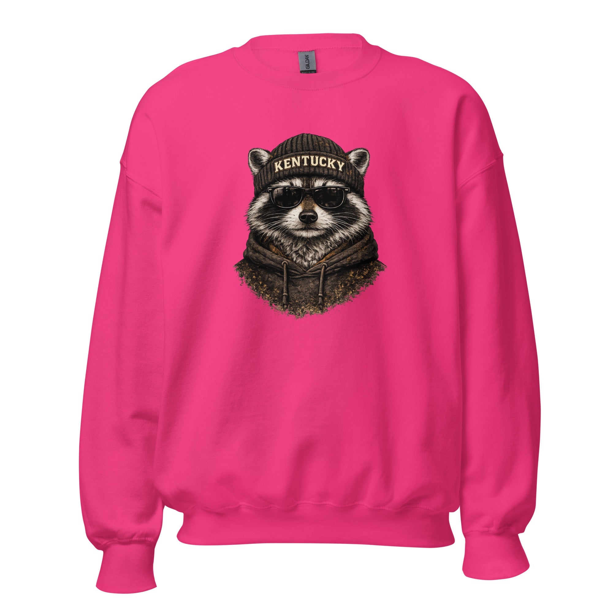 Kentucky Streetwear Sweatshirt | Urban Raccoon Design | Classic Fit - Bluegrass Elite Apparel LLC