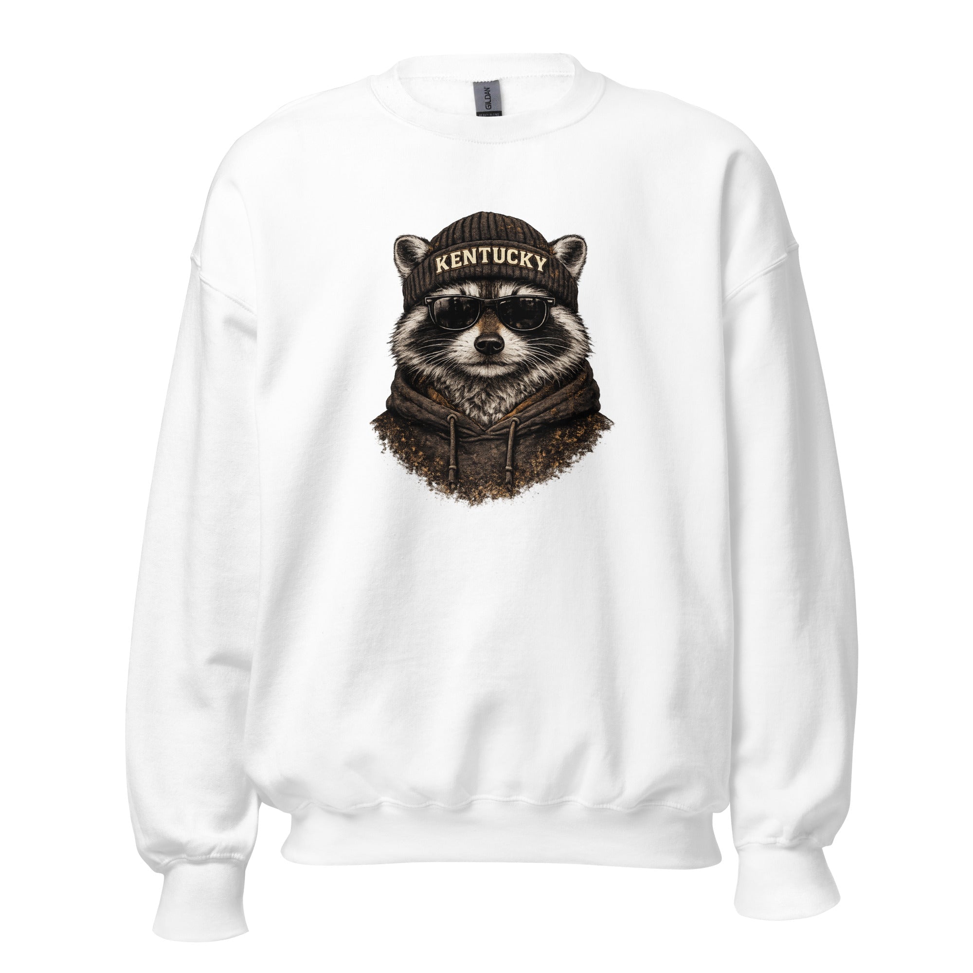 Kentucky Streetwear Sweatshirt | Urban Raccoon Design | Classic Fit - Bluegrass Elite Apparel LLC