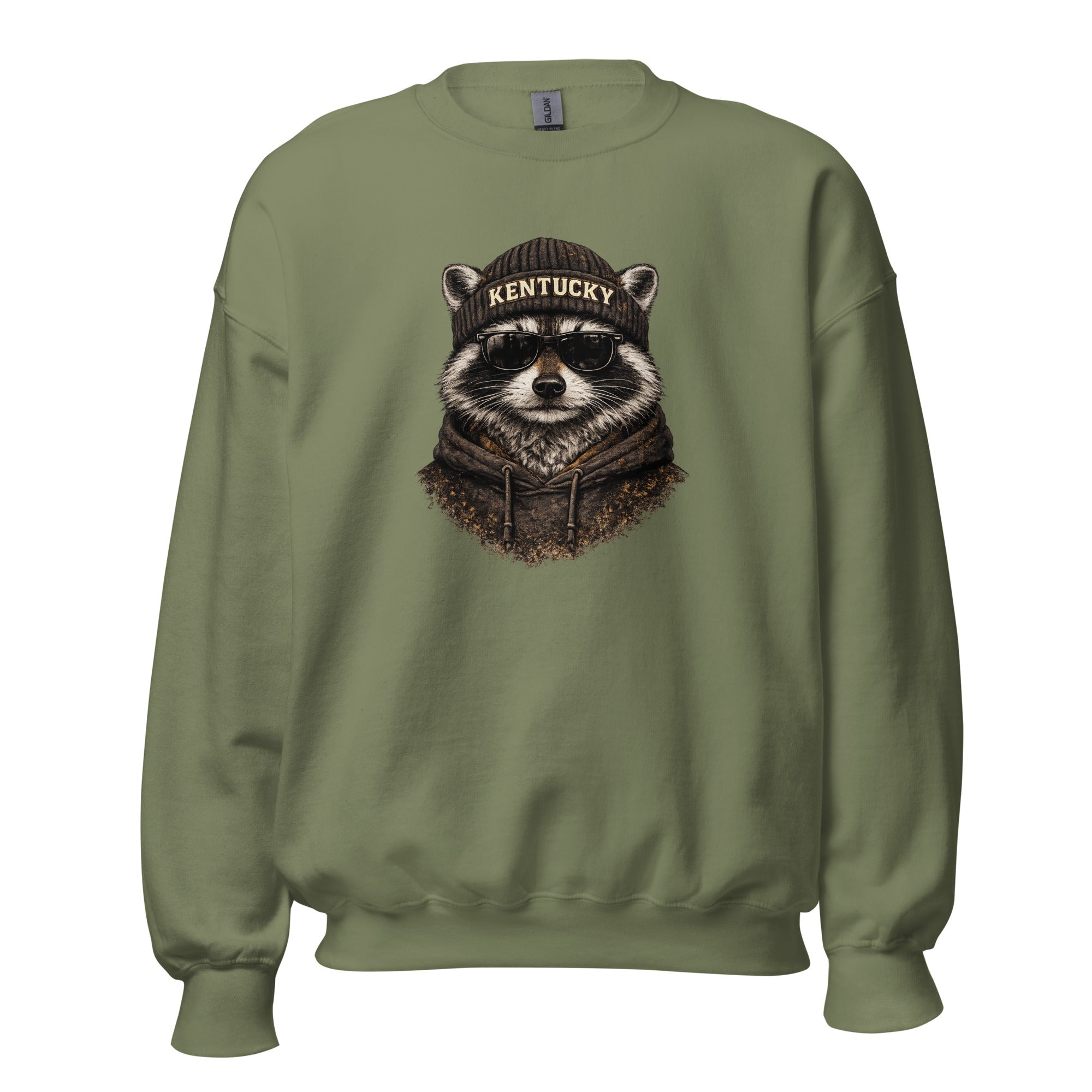 Kentucky Streetwear Sweatshirt | Urban Raccoon Design | Classic Fit - Bluegrass Elite Apparel LLC