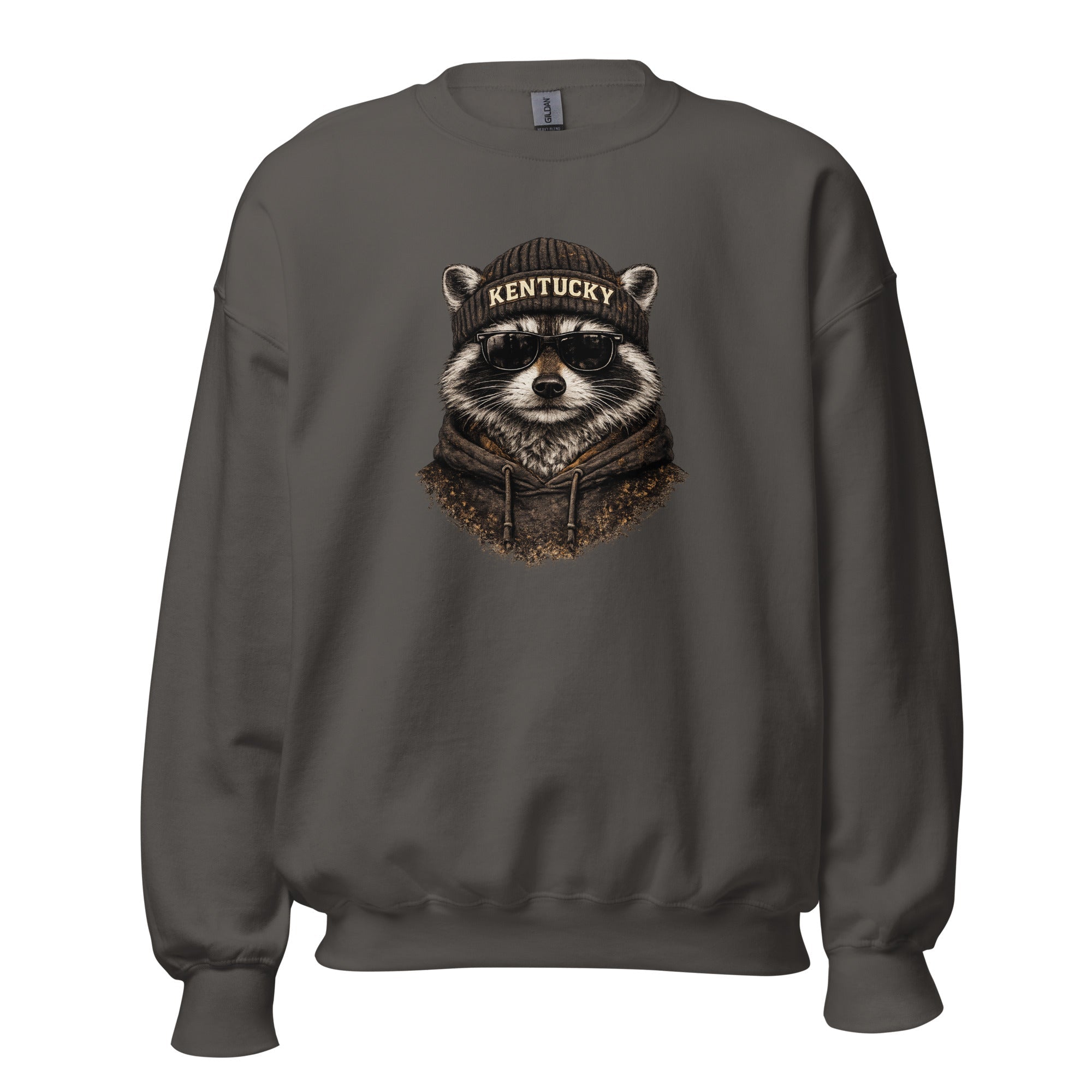 Kentucky Streetwear Sweatshirt | Urban Raccoon Design | Classic Fit - Bluegrass Elite Apparel LLC