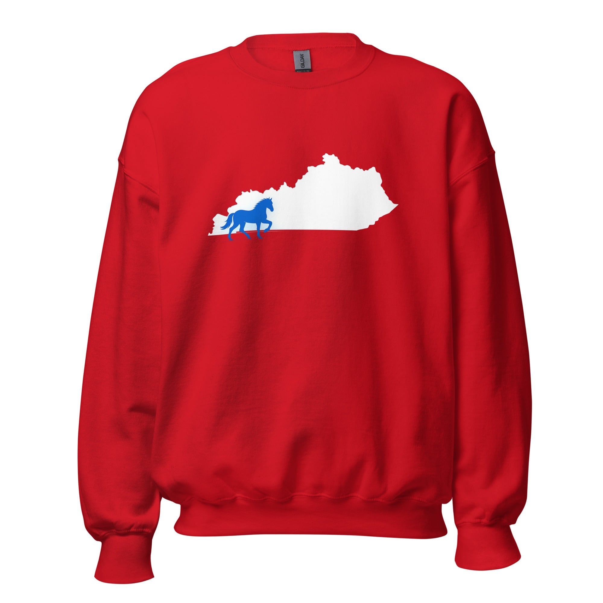 Kentucky Sweatshirt | Blue Horse State Silhouette | Unisex Classic Fit - Bluegrass Elite Apparel LLC