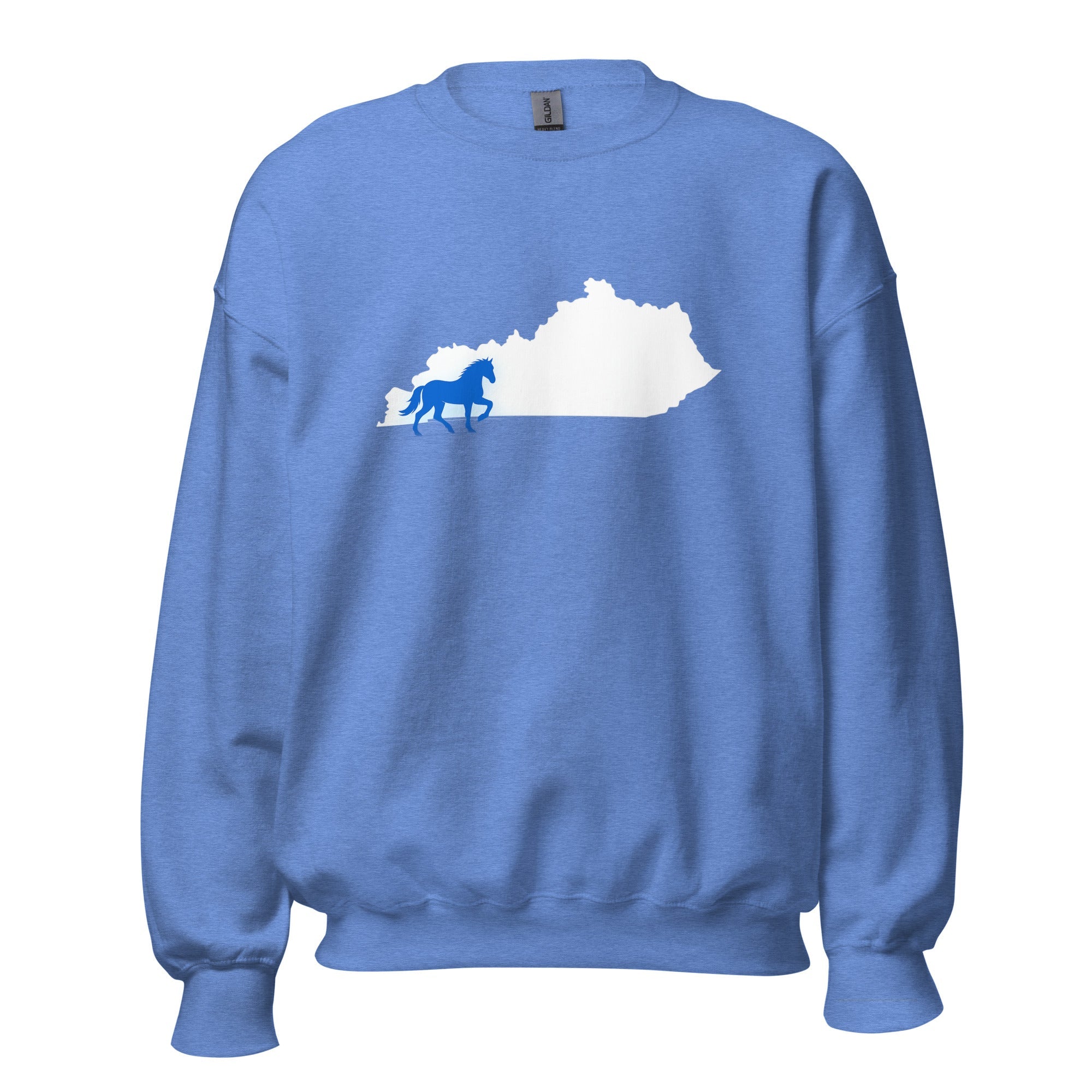 Kentucky Sweatshirt | Blue Horse State Silhouette | Unisex Classic Fit - Bluegrass Elite Apparel LLC