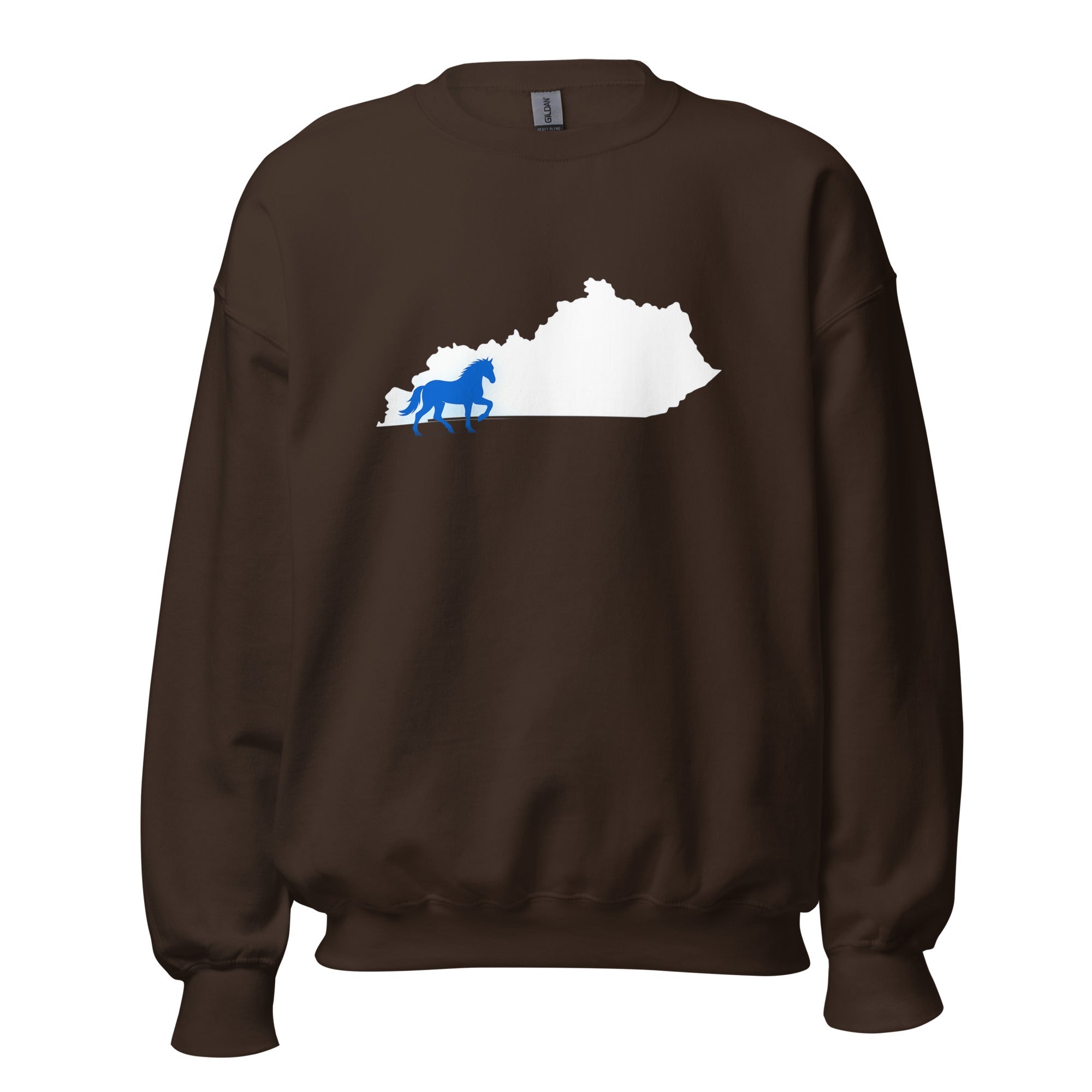 Kentucky Sweatshirt | Blue Horse State Silhouette | Unisex Classic Fit - Bluegrass Elite Apparel LLC
