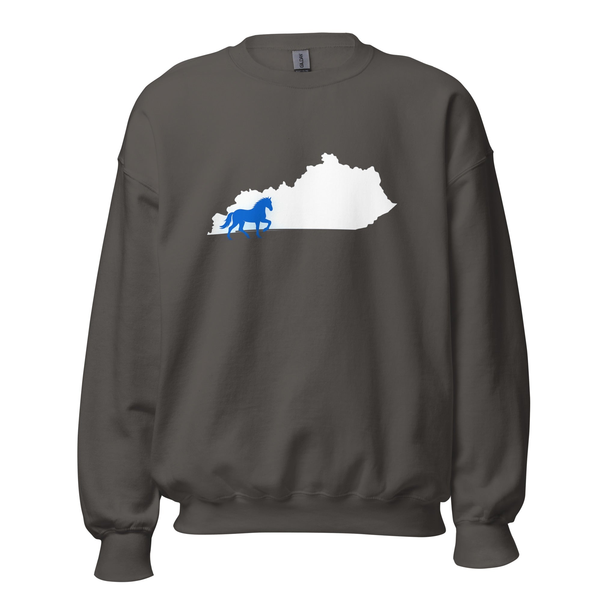 Kentucky Sweatshirt | Blue Horse State Silhouette | Unisex Classic Fit - Bluegrass Elite Apparel LLC
