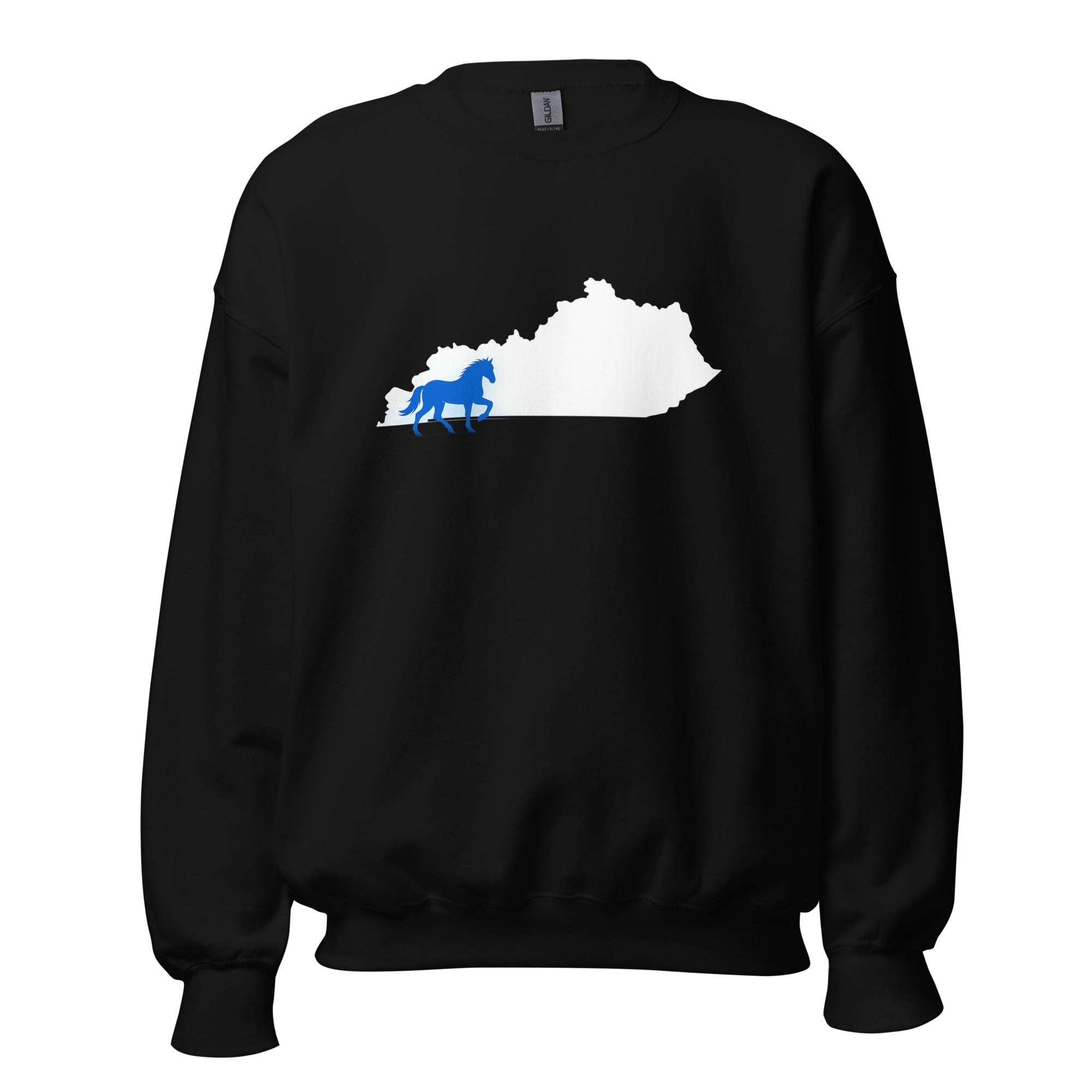 Kentucky Sweatshirt | Blue Horse State Silhouette | Unisex Classic Fit - Bluegrass Elite Apparel LLC
