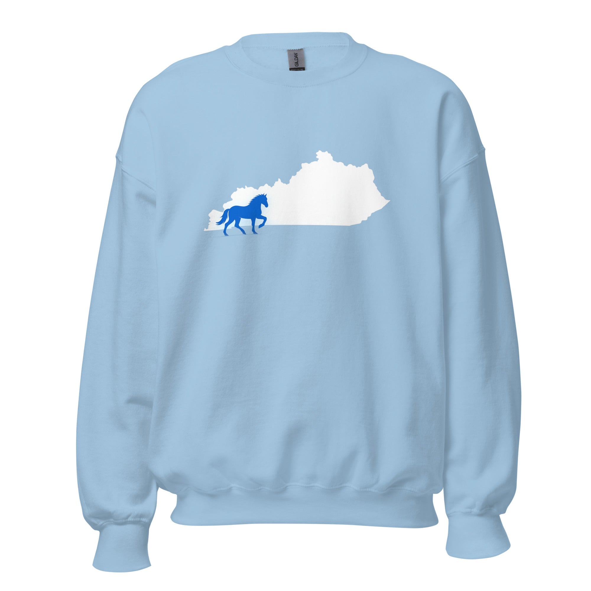 Kentucky Sweatshirt | Blue Horse State Silhouette | Unisex Classic Fit - Bluegrass Elite Apparel LLC