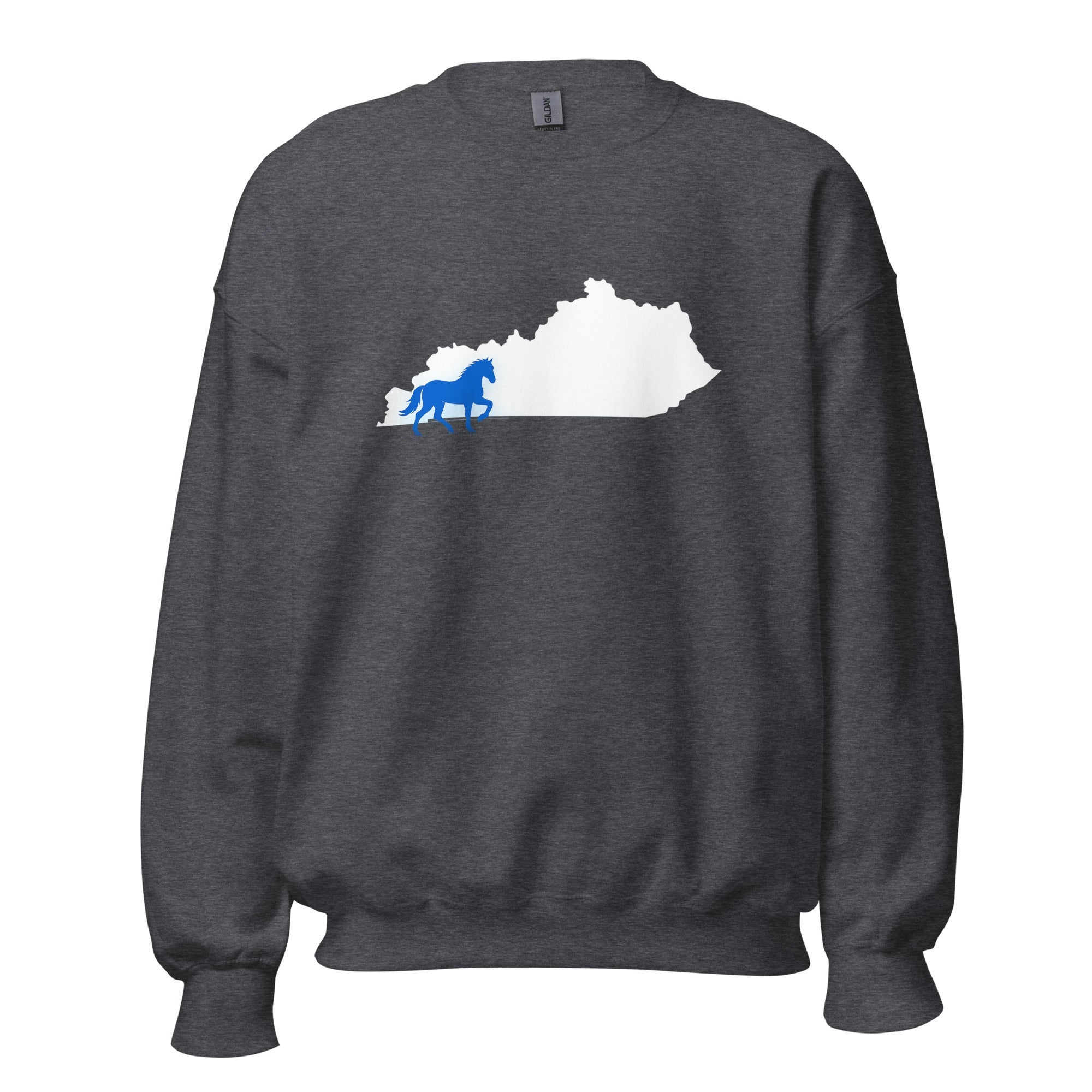 Kentucky Sweatshirt | Blue Horse State Silhouette | Unisex Classic Fit - Bluegrass Elite Apparel LLC