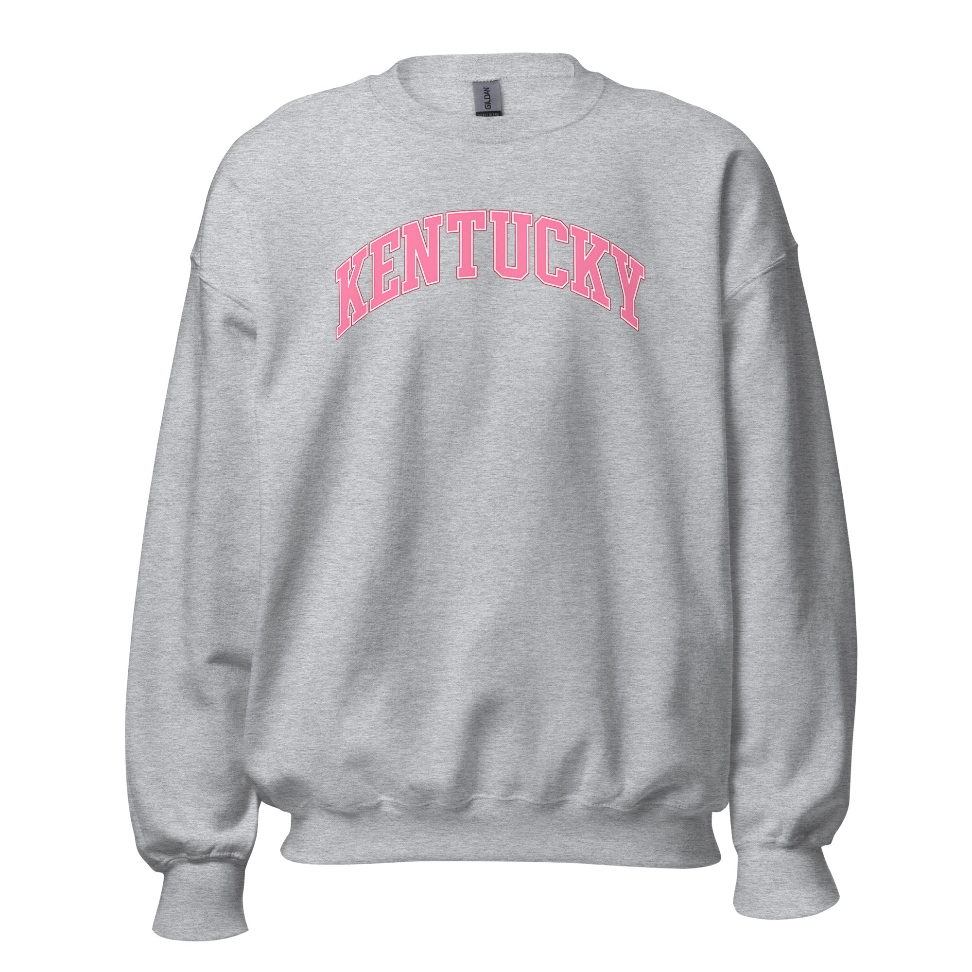 Kentucky Sweatshirt | Pink Arched Lettering | Unisex Classic Fit - Bluegrass Elite Apparel LLC