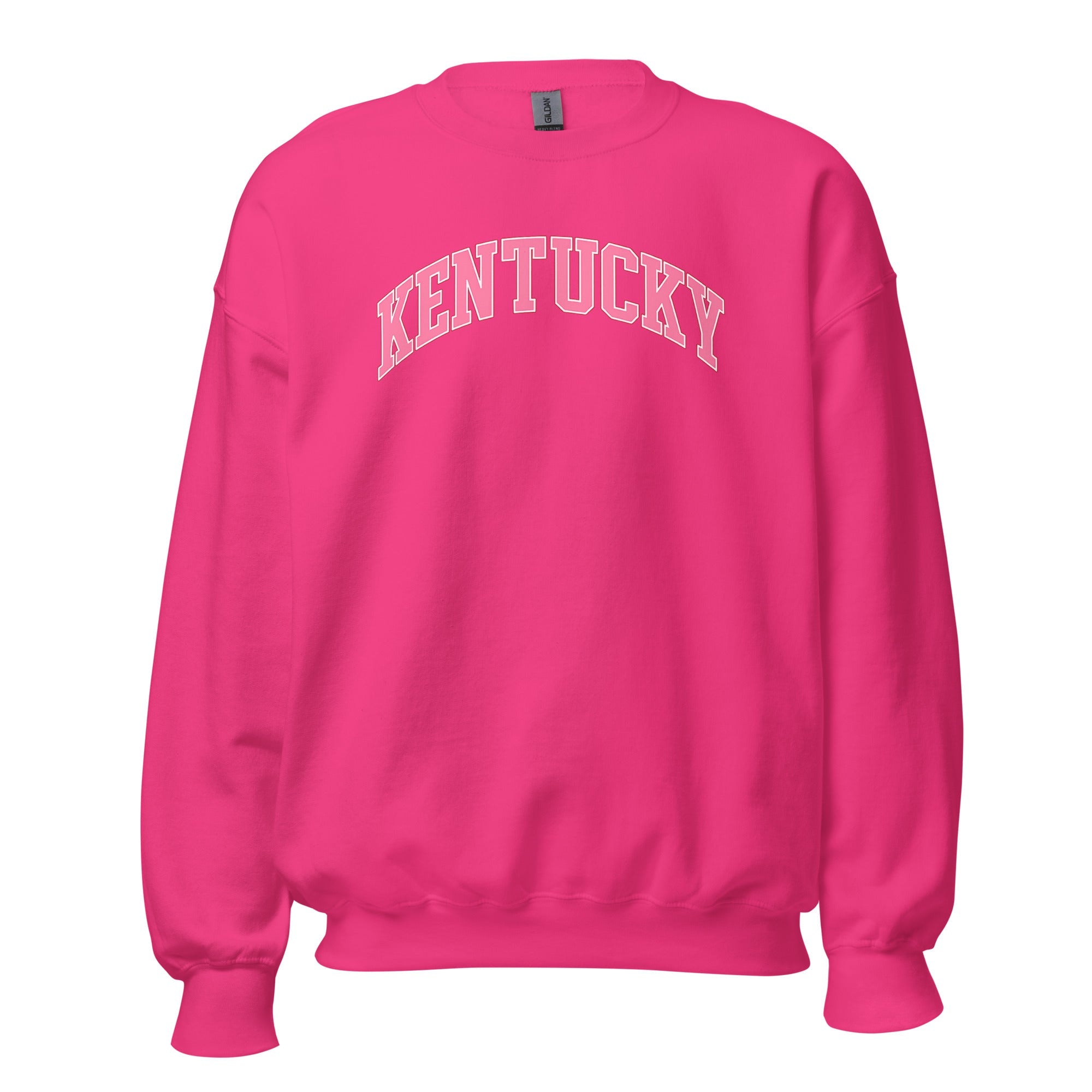 Kentucky Sweatshirt | Pink Arched Lettering | Unisex Classic Fit - Bluegrass Elite Apparel LLC