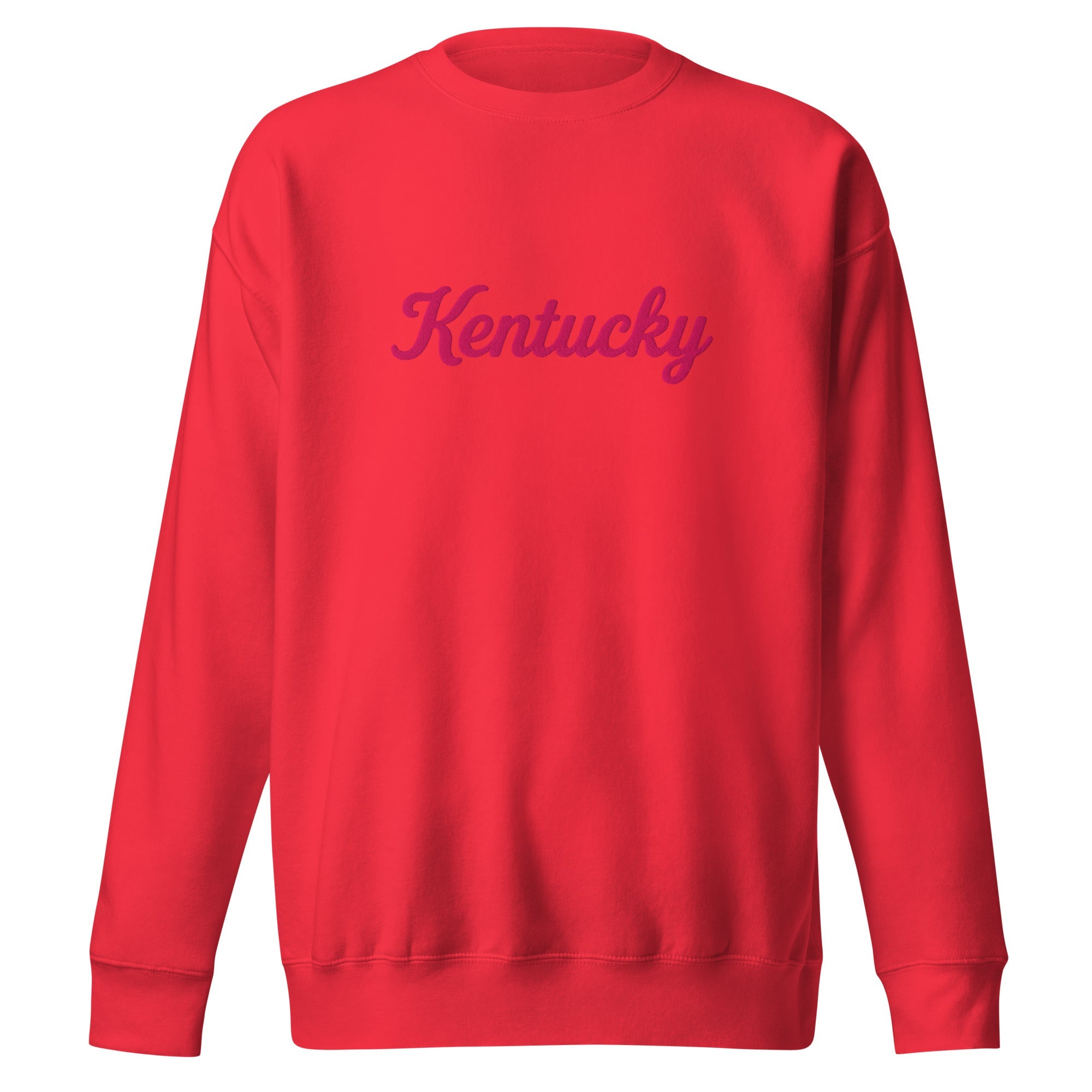 Kentucky Sweatshirt | Pink Script Premium Crew | Unisex Fleece - Bluegrass Elite Apparel LLC