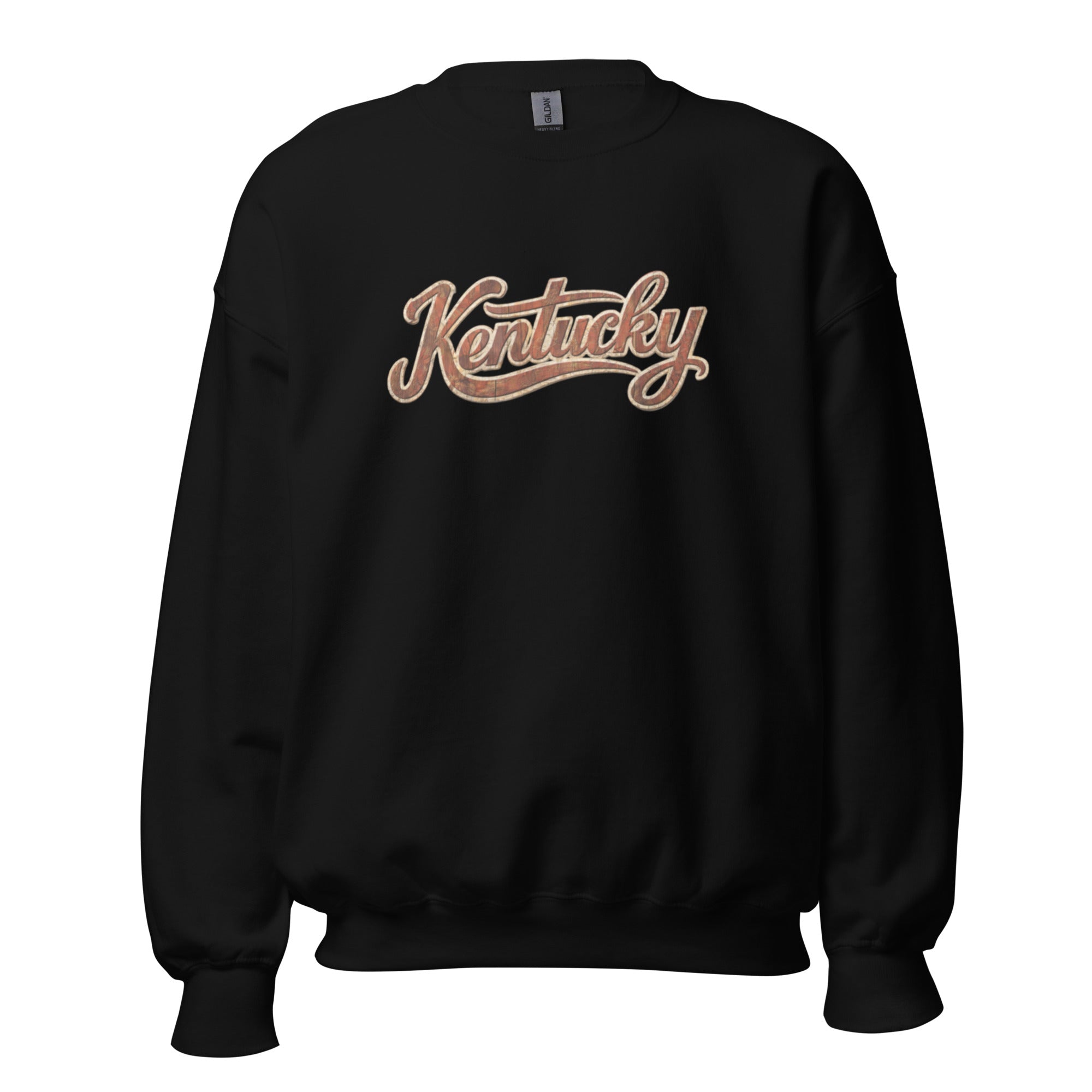 Kentucky Sweatshirt | Vintage Wood Texture Script | Unisex - Bluegrass Elite Apparel LLC