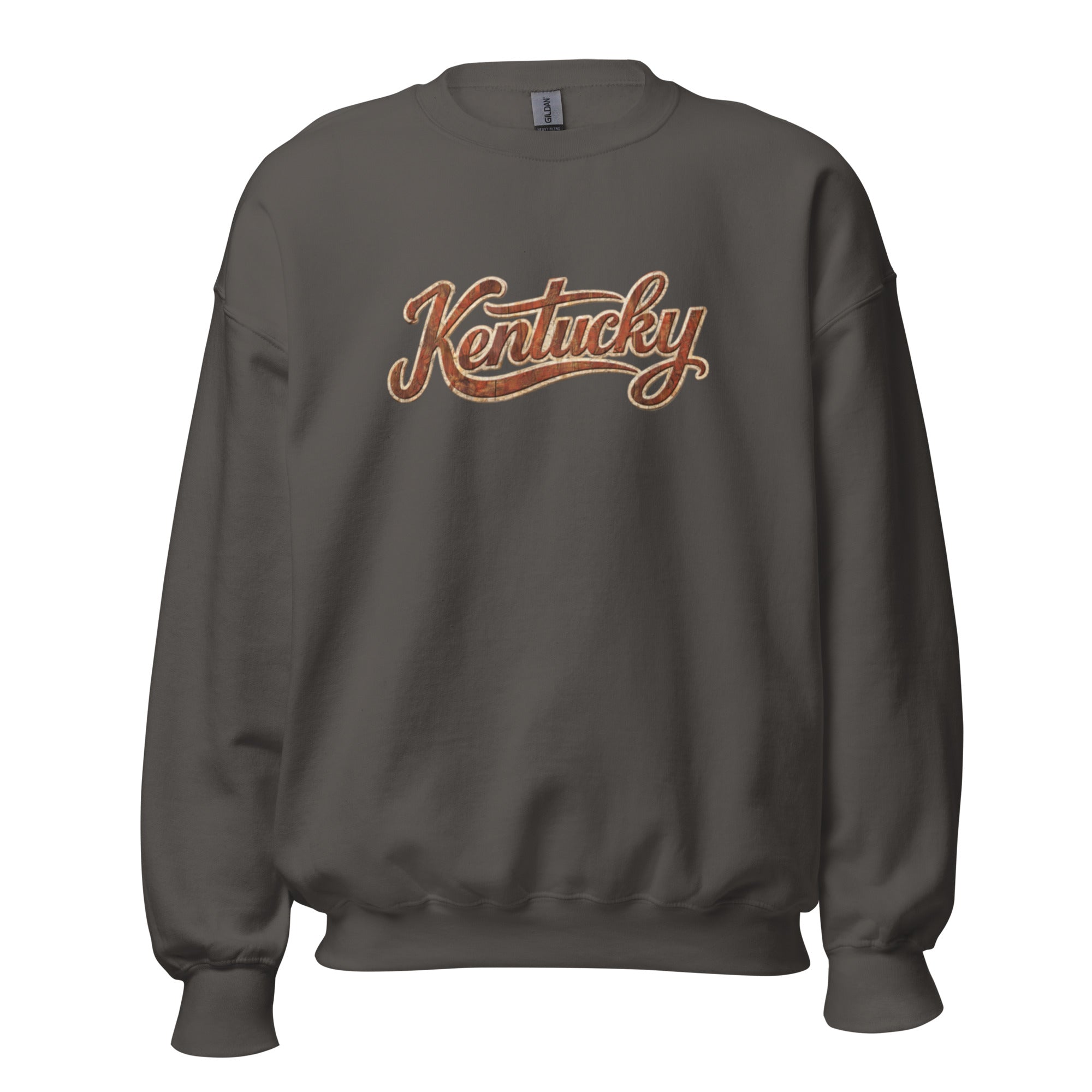Kentucky Sweatshirt | Vintage Wood Texture Script | Unisex - Bluegrass Elite Apparel LLC