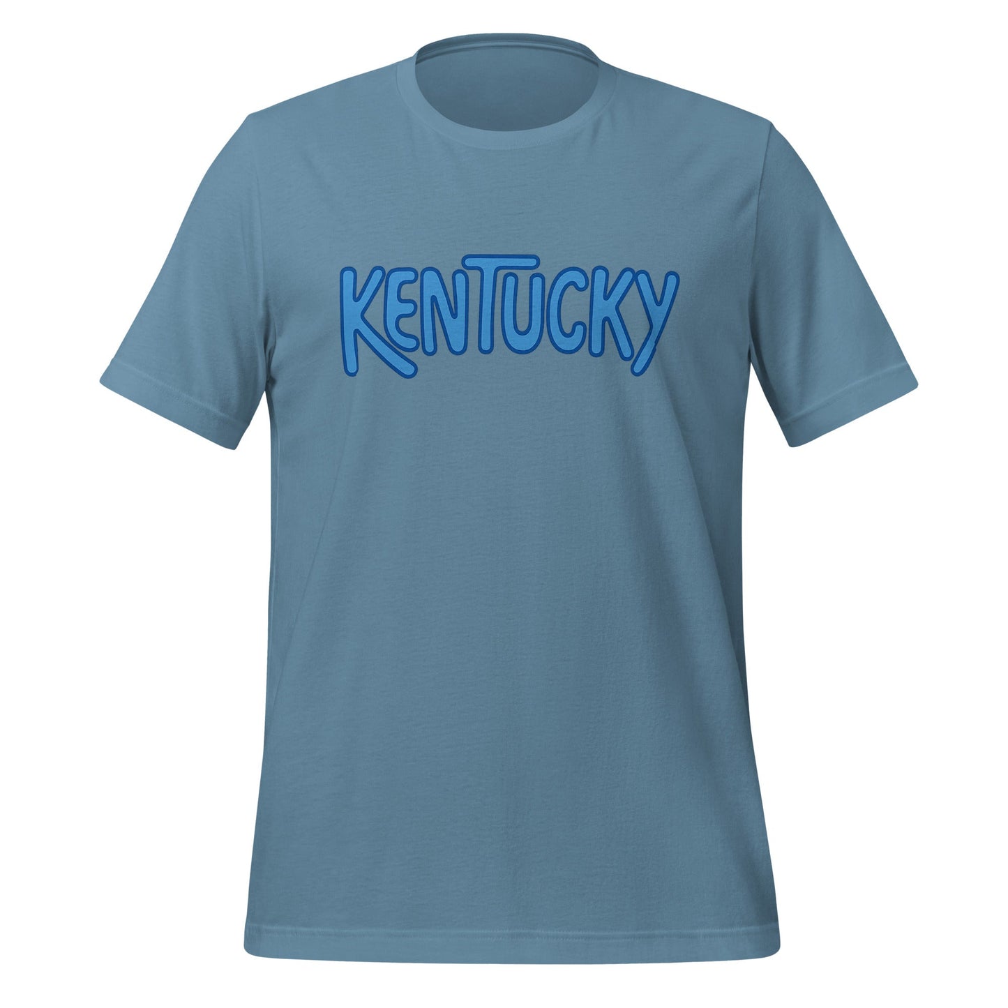 Kentucky T-Shirt | Retro Bubble Kentucky Blue Design | Softer Airlume Tee - Bluegrass Elite Apparel LLC