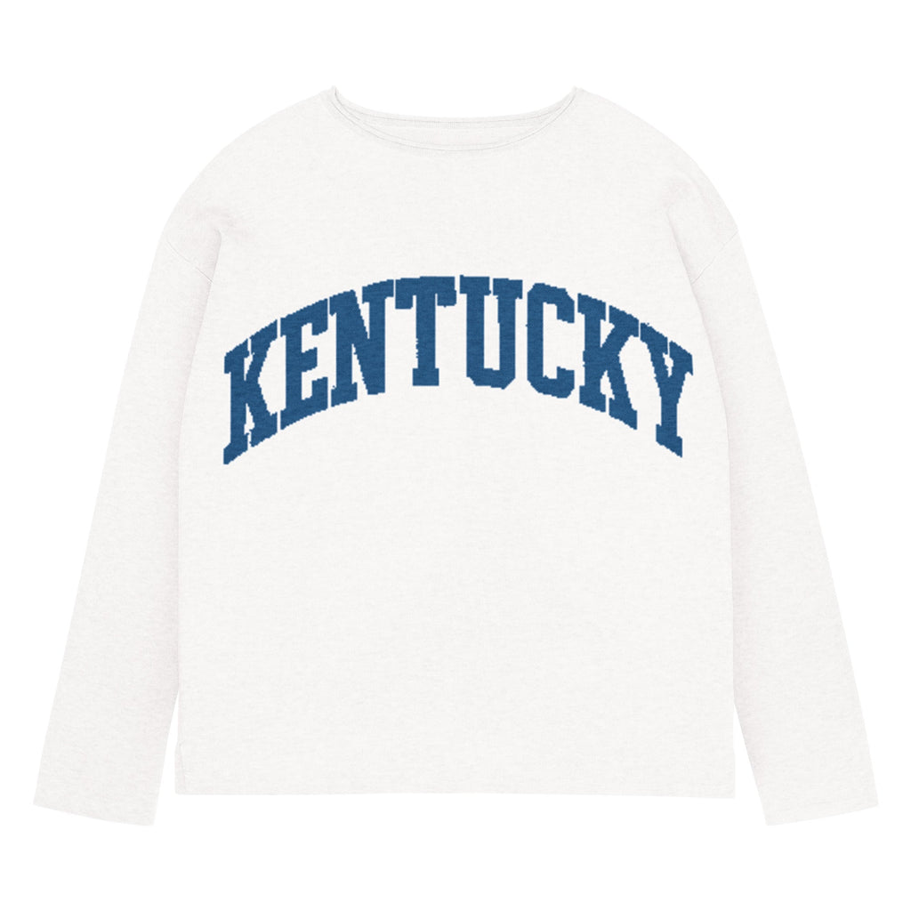 Kentucky Text Women's Sweater | Chic Straight Bottom Knit - Bluegrass Elite Apparel LLC