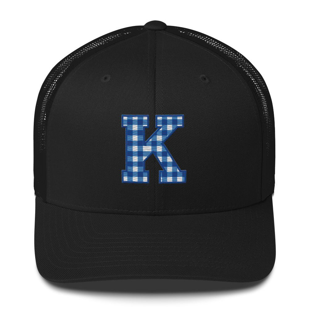 Kentucky Trucker Cap | Checkered K Embroidery | Classic Mesh Back - Bluegrass Elite Apparel LLC