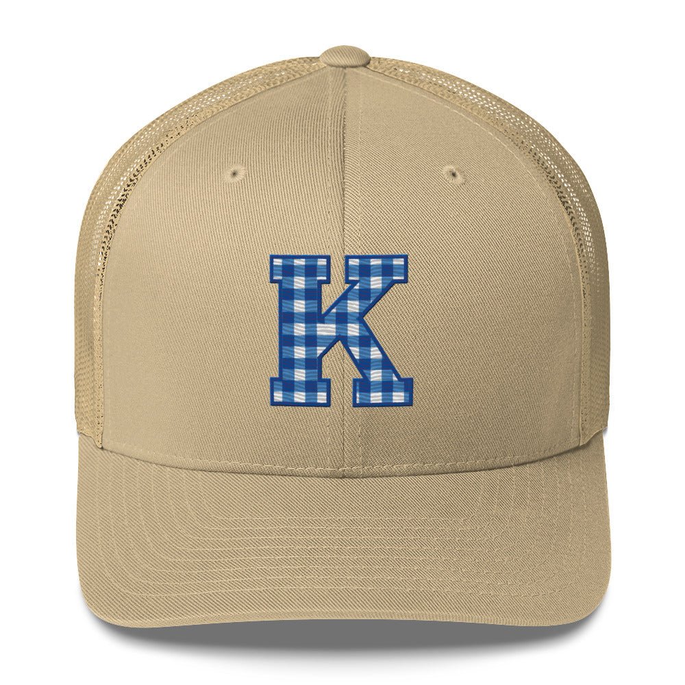 Kentucky Trucker Cap | Checkered K Embroidery | Classic Mesh Back - Bluegrass Elite Apparel LLC