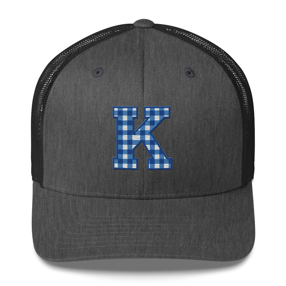 Kentucky Trucker Cap | Checkered K Embroidery | Classic Mesh Back - Bluegrass Elite Apparel LLC