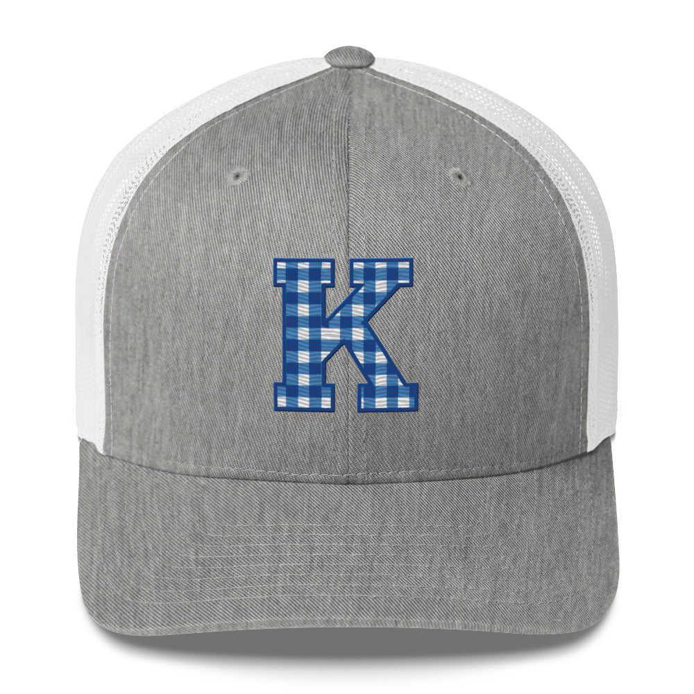 Kentucky Trucker Cap | Checkered K Embroidery | Classic Mesh Back - Bluegrass Elite Apparel LLC