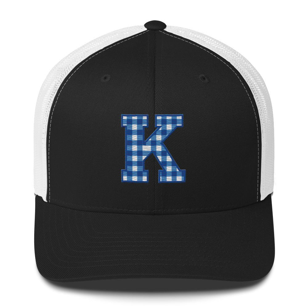 Kentucky Trucker Cap | Checkered K Embroidery | Classic Mesh Back - Bluegrass Elite Apparel LLC