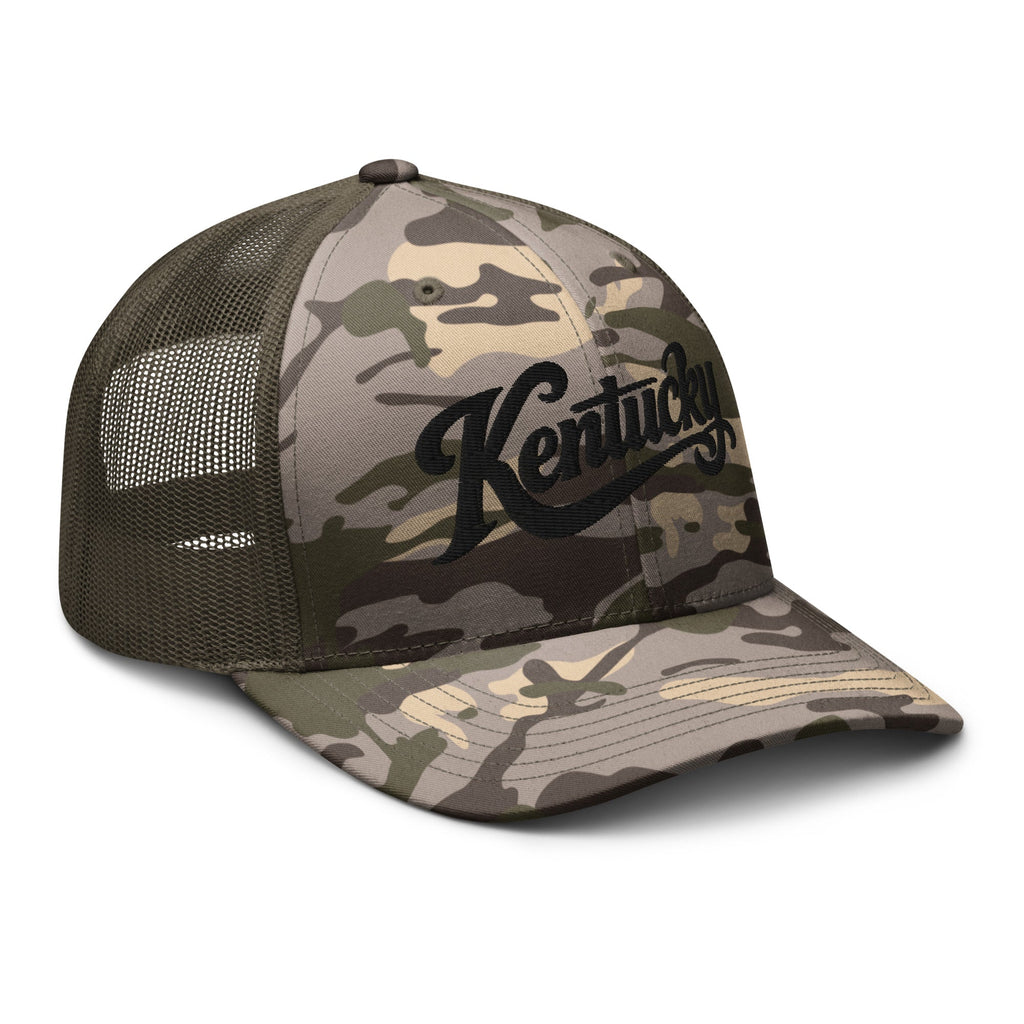 Kentucky Trucker Hat | Camouflage Mesh Snapback - Bluegrass Elite Apparel LLC