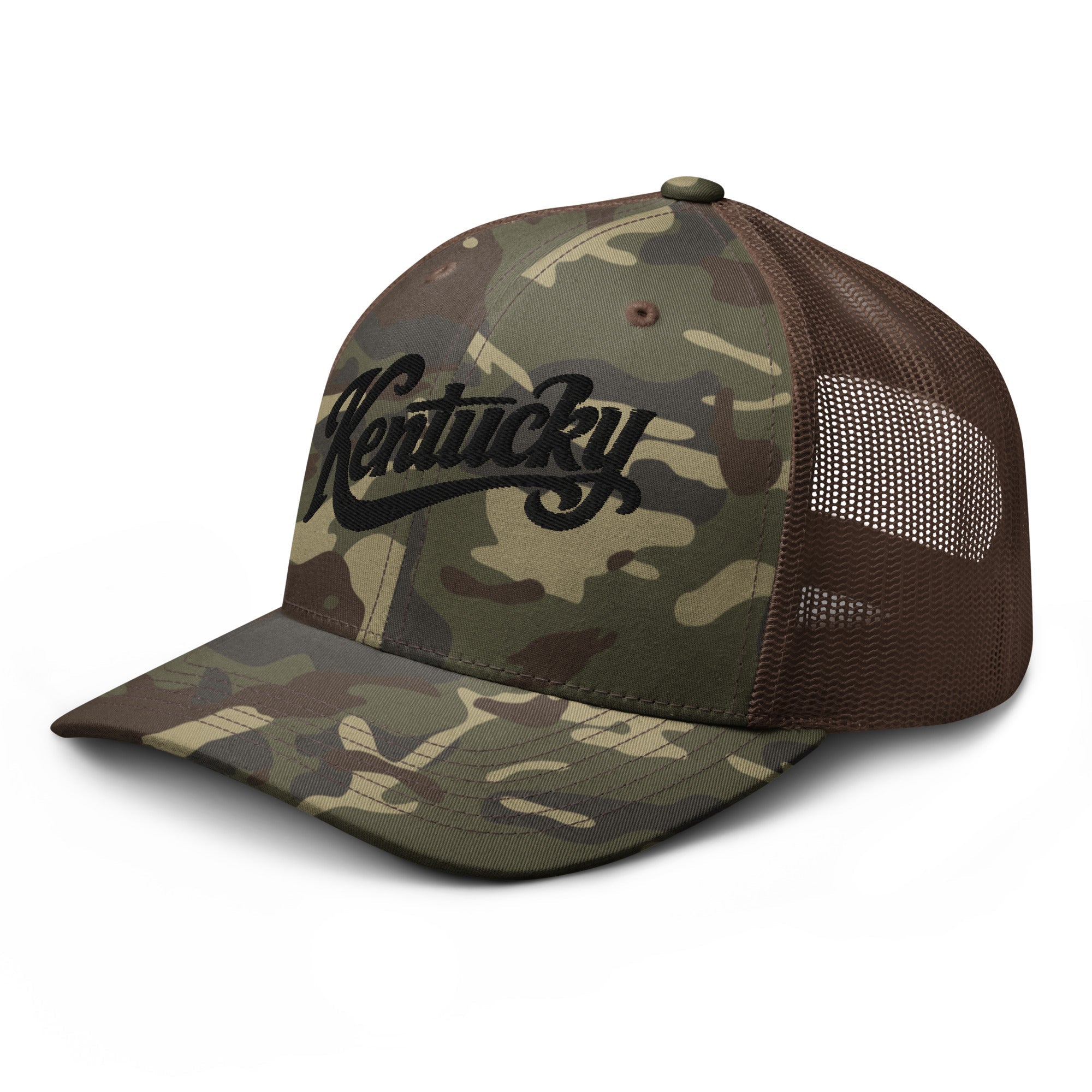 Kentucky Trucker Hat | Camouflage Mesh Snapback - Bluegrass Elite Apparel LLC