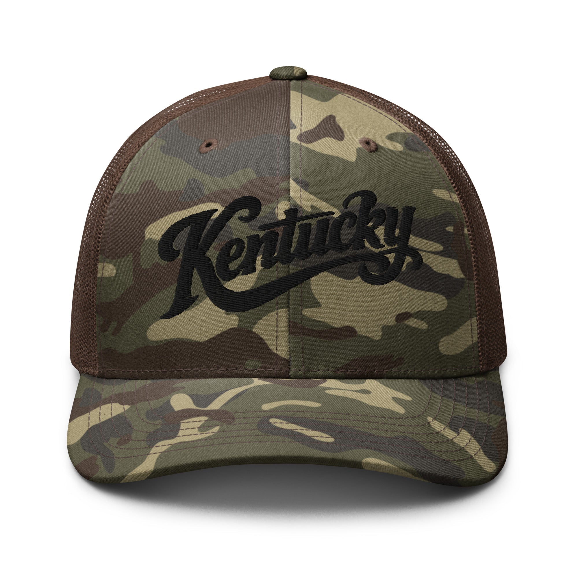 Kentucky Trucker Hat | Camouflage Mesh Snapback - Bluegrass Elite Apparel LLC