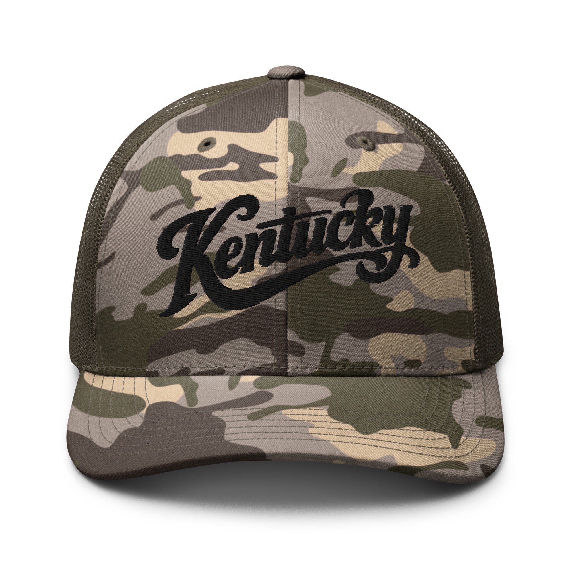 Kentucky Trucker Hat | Camouflage Mesh Snapback - Bluegrass Elite Apparel LLC