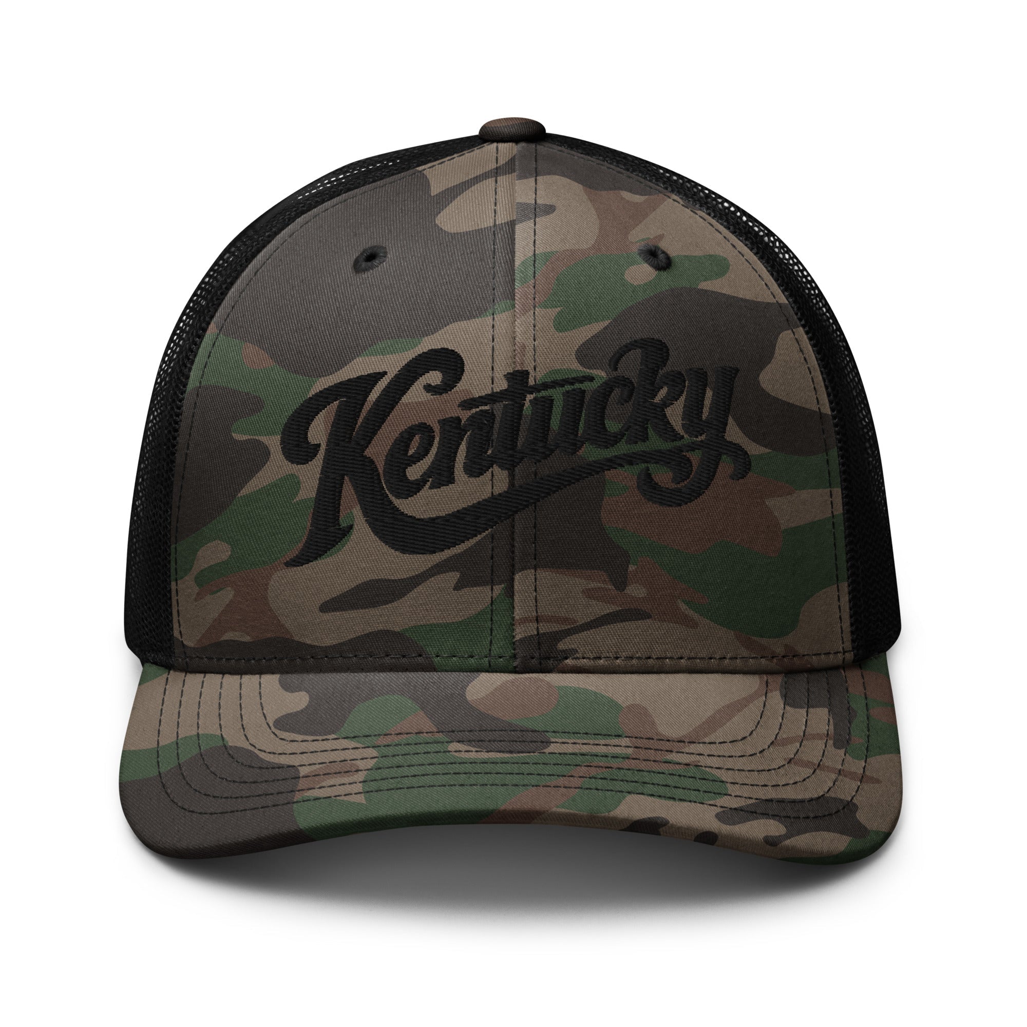Kentucky Trucker Hat | Camouflage Mesh Snapback - Bluegrass Elite Apparel LLC