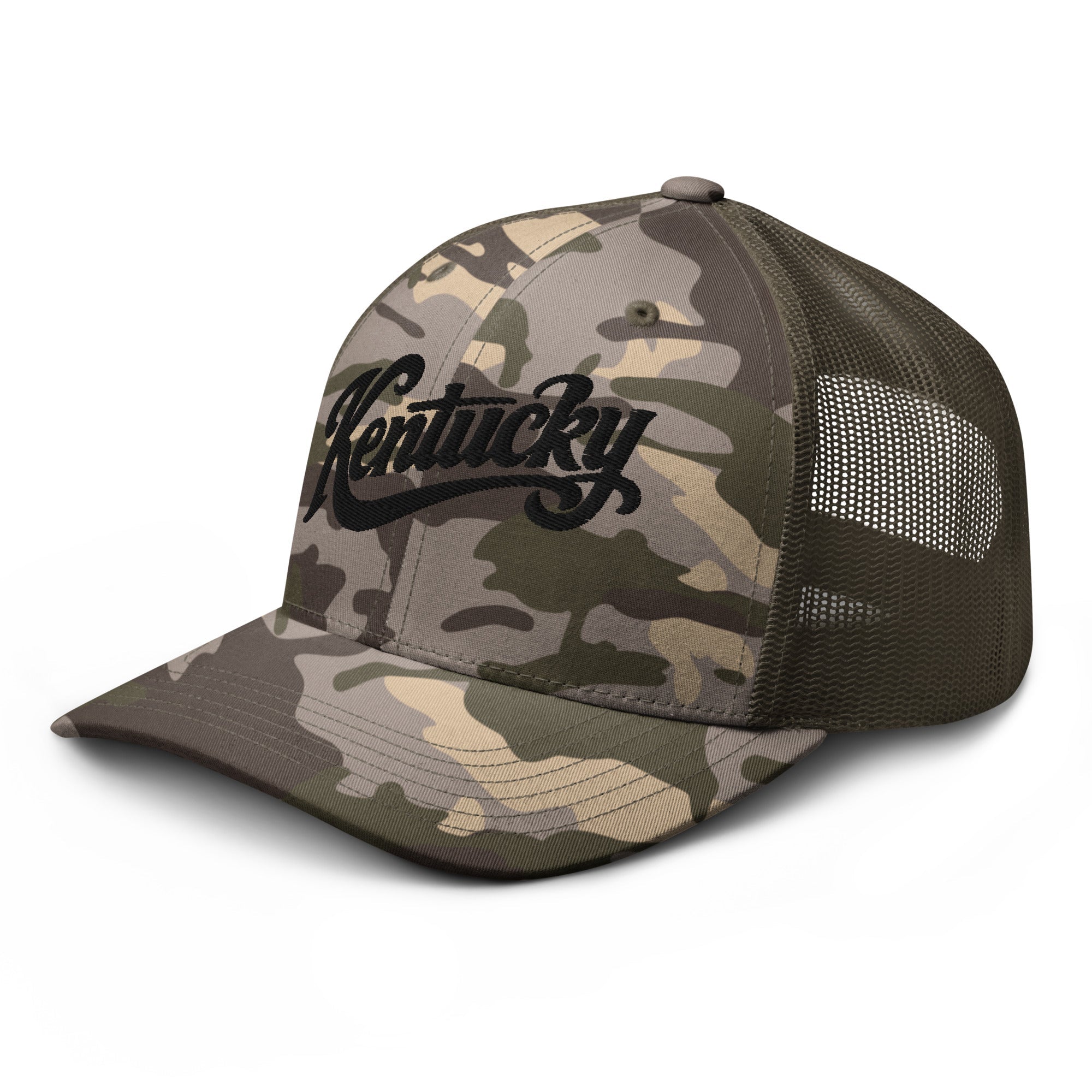 Kentucky Trucker Hat | Camouflage Mesh Snapback - Bluegrass Elite Apparel LLC
